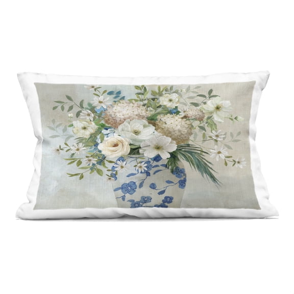 Stupell Industries Classic Ornate Flower Vase Design by Nan Throw Pillow