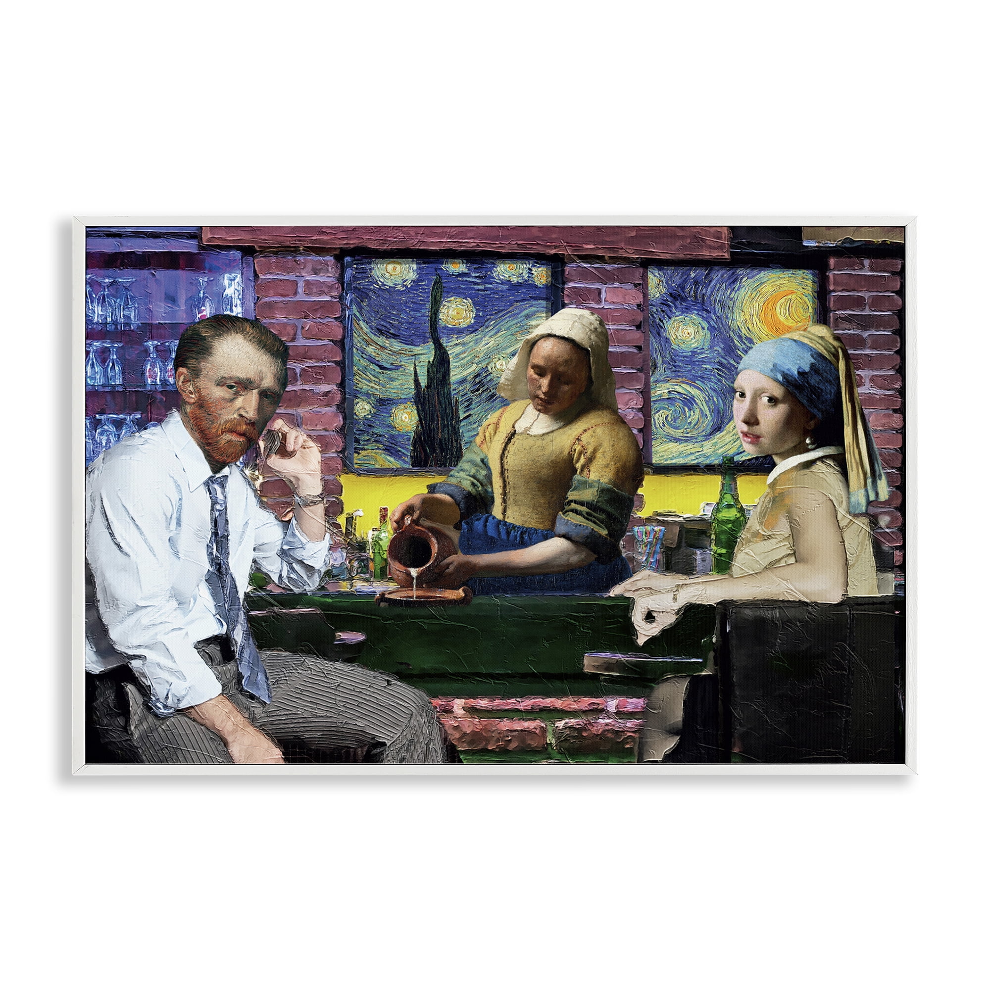 Stupell Industries Classic Paintings Gathered Novelty & Humor Painting White Framed Art Print Wall Art, 30 x 20