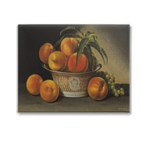 Stupell Industries Classic Peaches & Grapes Food & Beverage Painting Gallery Wrapped Canvas Art Print Wall Art, 20 x 16