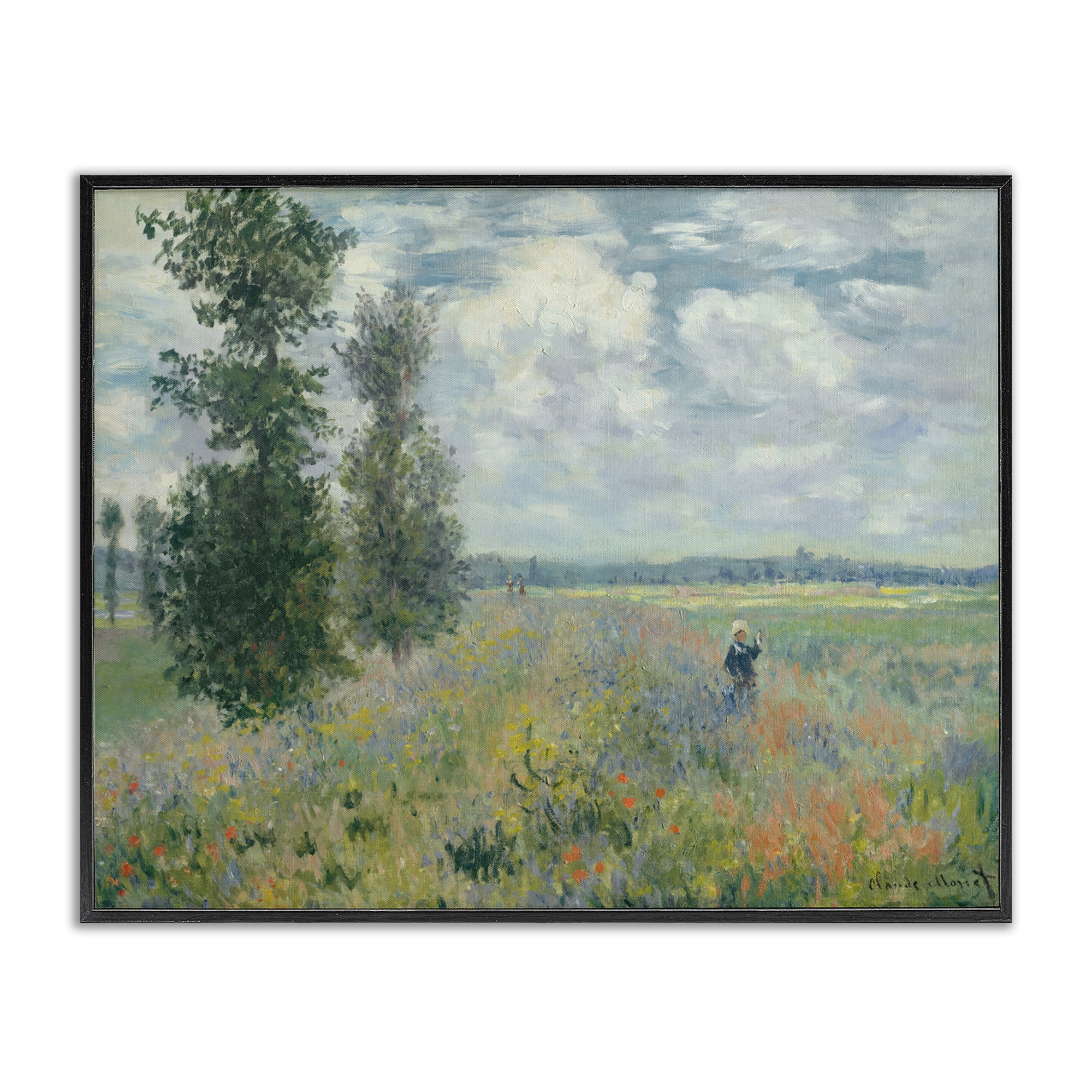 Stupell Industries Classic Poppy Field Near Argenteuil Landscape & Nature Painting Black Framed Art Print Wall Art, 20 x 16