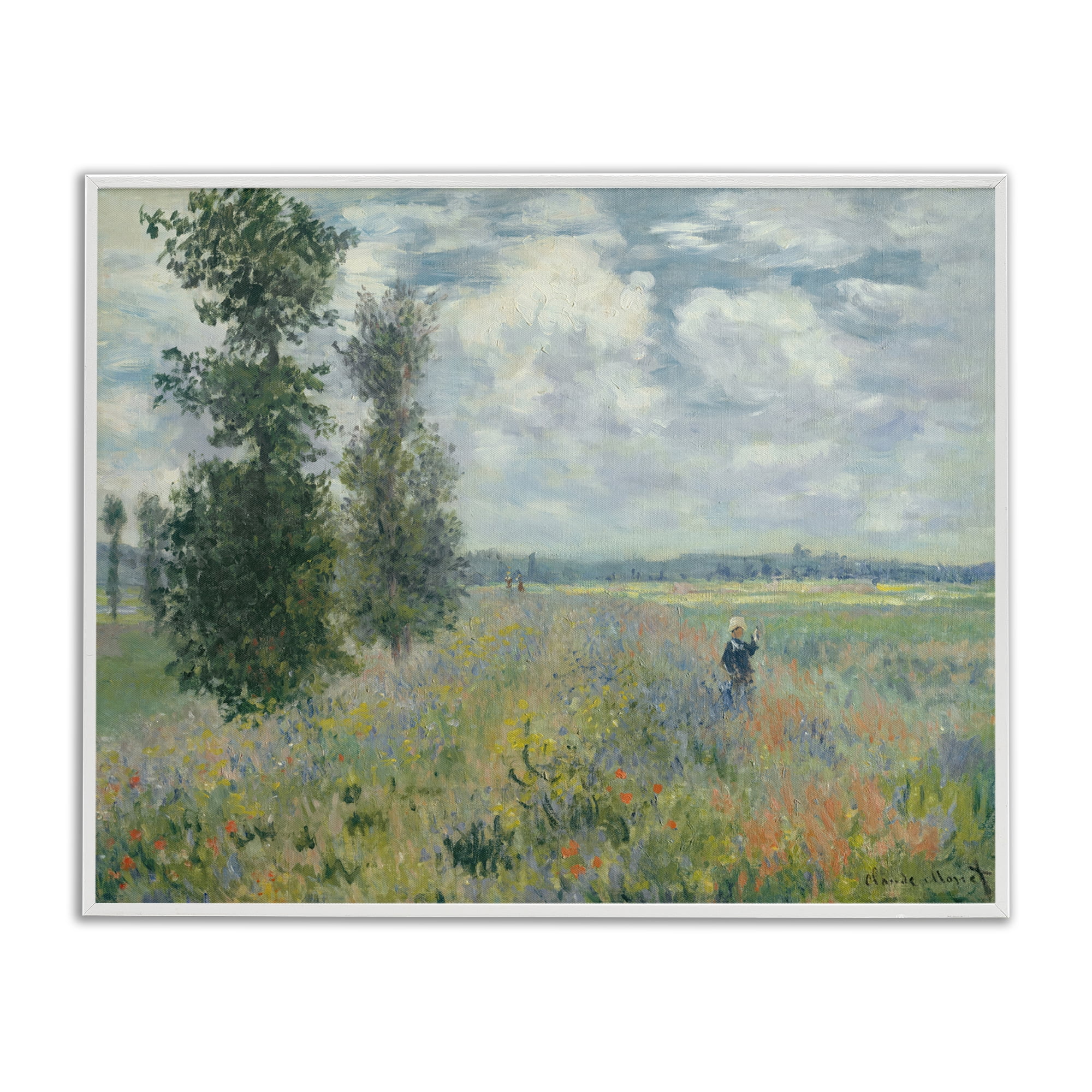 Stupell Industries Classic Poppy Field Near Argenteuil Landscape & Nature Painting White Framed Art Print Wall Art, 20 x 16