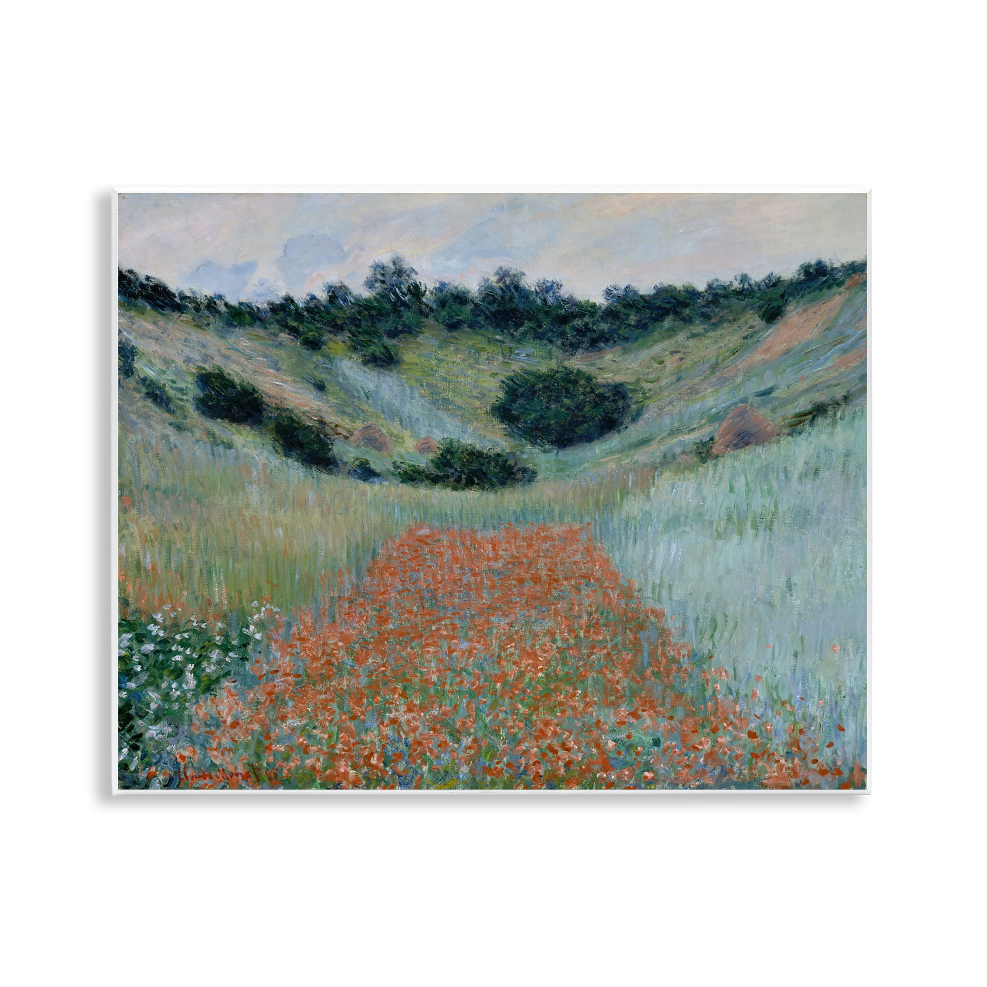 Stupell Industries Classic Poppy Field in Hollow Landscape & Nature Painting Unframed Art Print Wall Art, 14 x 11