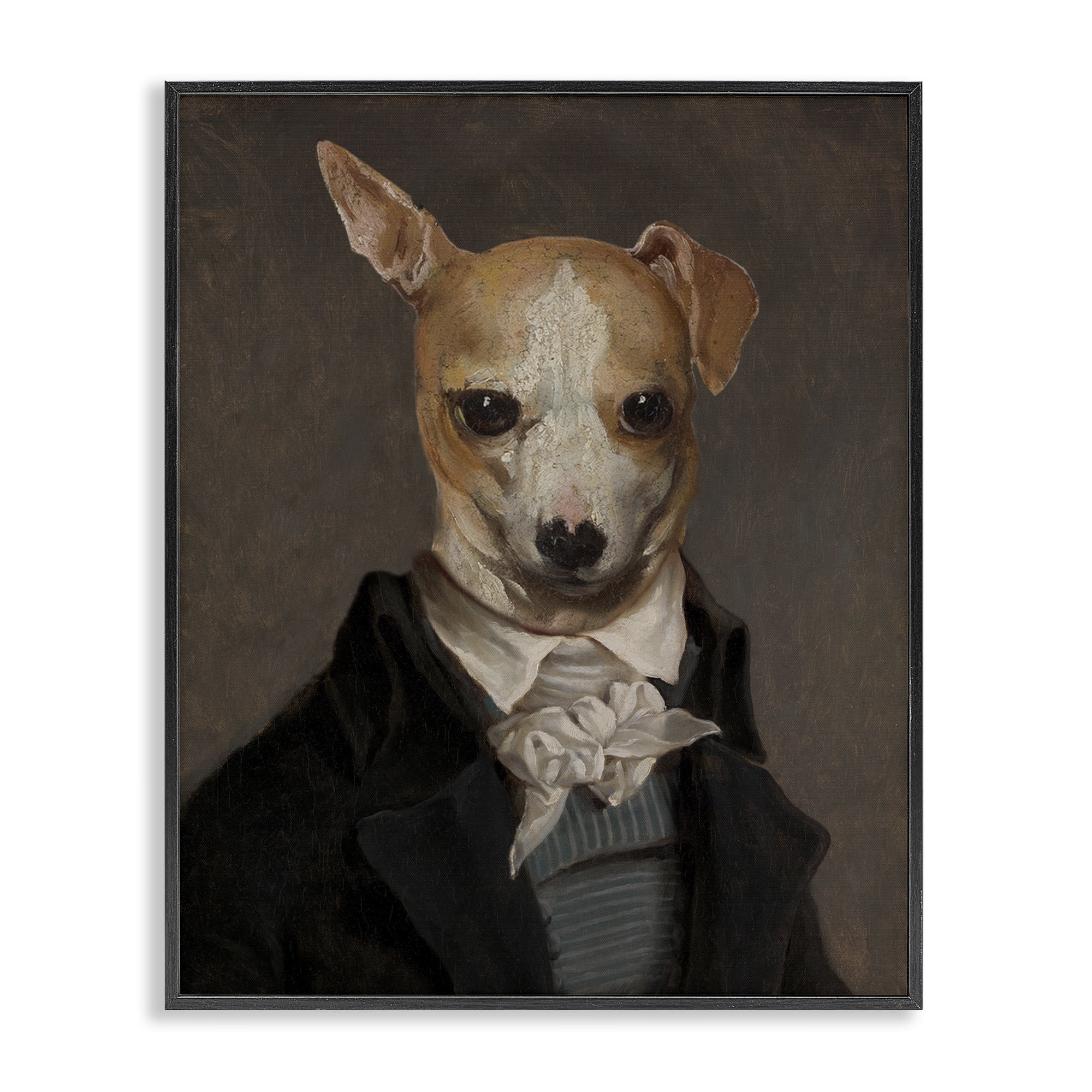 Stupell Industries Classic Portrait Chihuahua Animals & Insects Painting Black Framed Art Print Wall Art, 16 x 20
