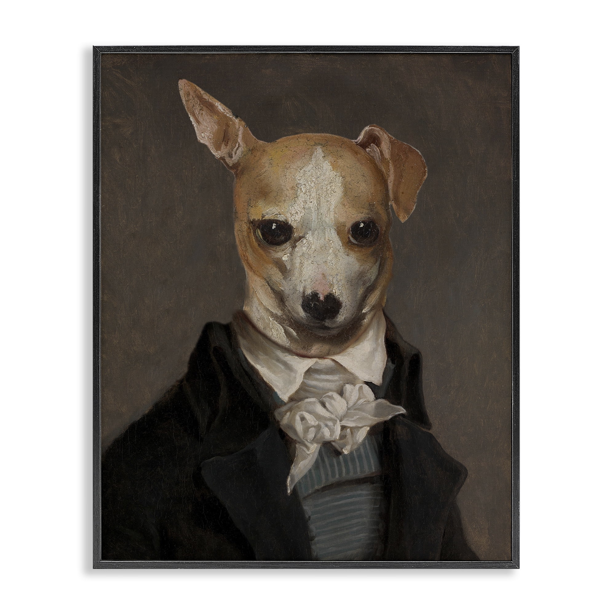 Stupell Industries Classic Portrait Chihuahua Animals & Insects Painting Black Framed Art Print Wall Art, 24 x 30