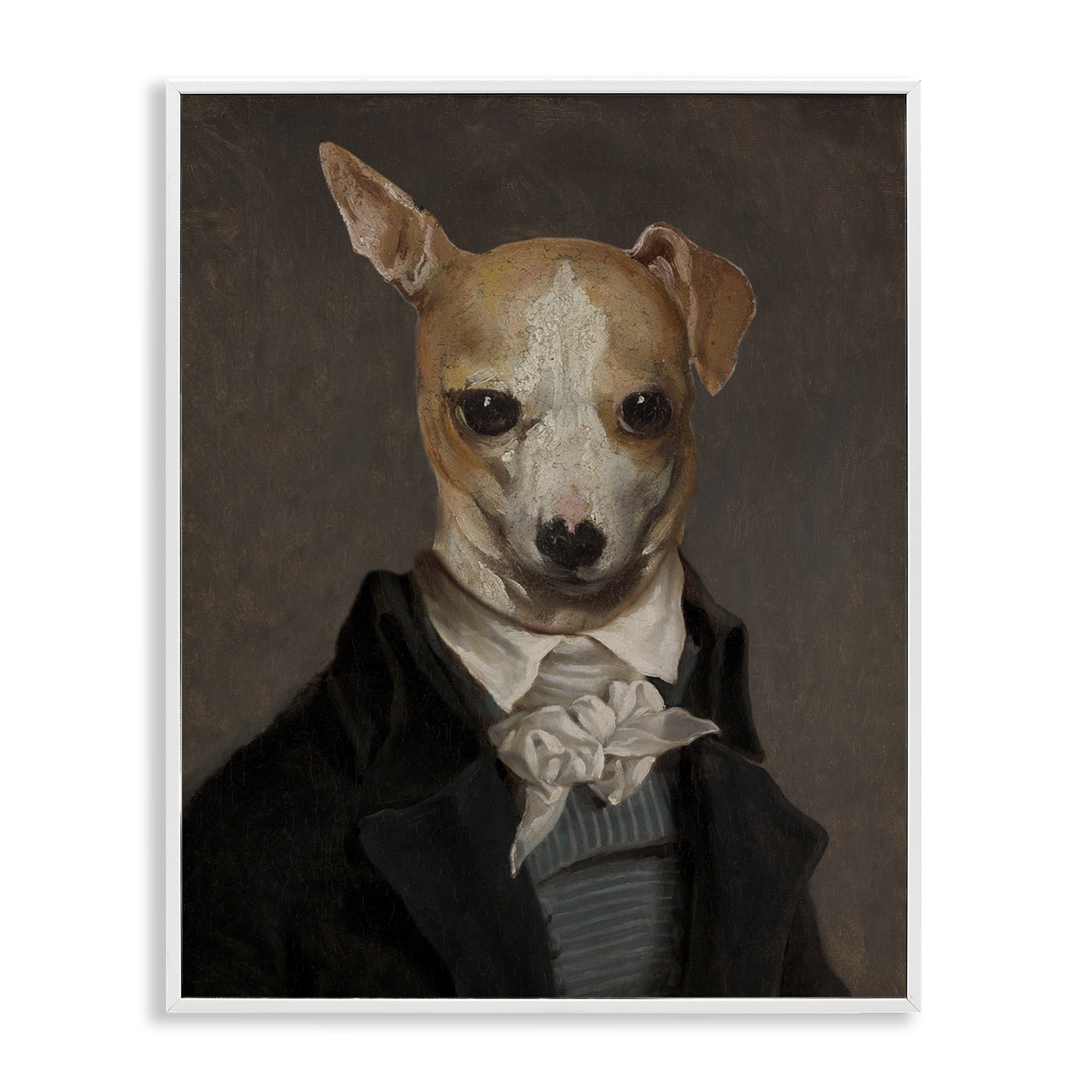 Stupell Industries Classic Portrait Chihuahua Animals & Insects Painting White Framed Art Print Wall Art, 11 x 14