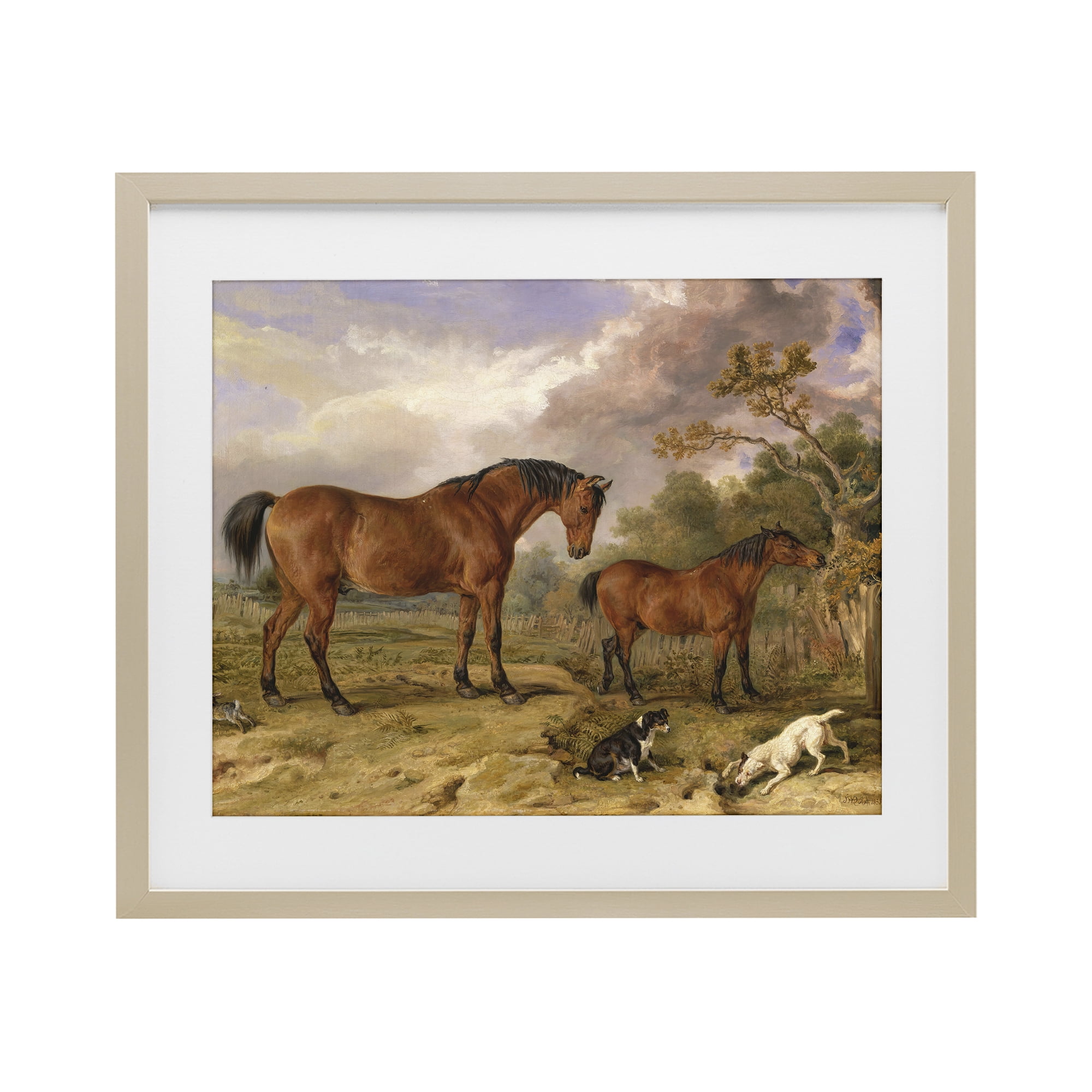 Stupell Industries Classic Portrait of Horses Birch Framed Print Under Glass, design by Tina LeCour