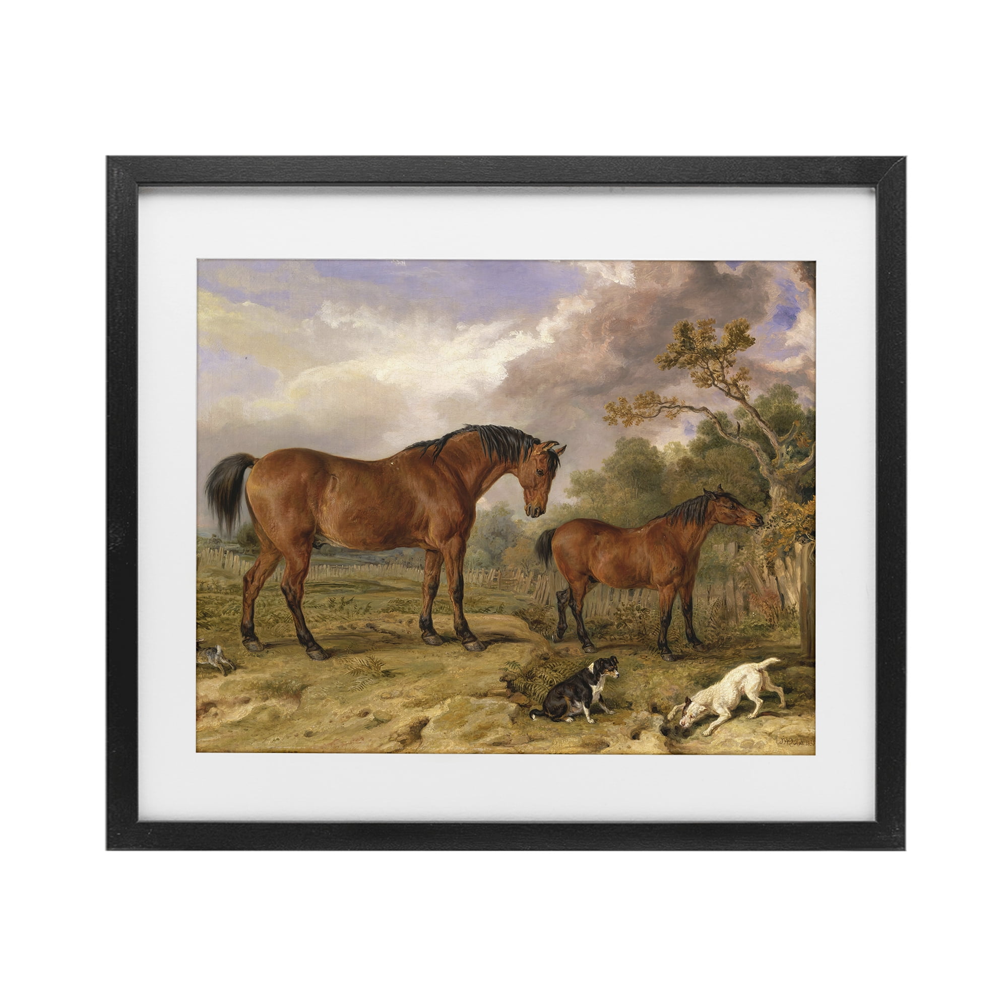 Stupell Industries Classic Portrait of Horses Black Framed Print Under Glass, design by Tina LeCour