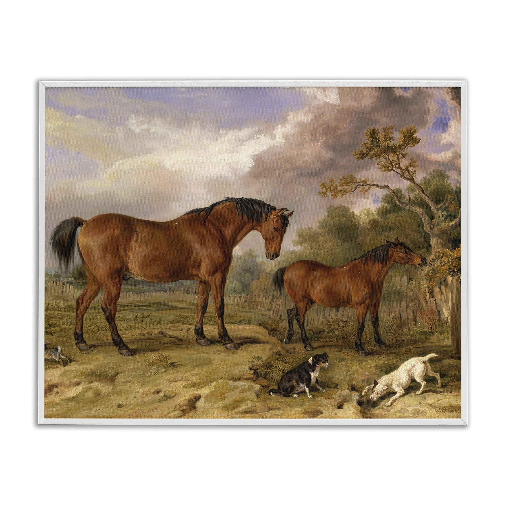 Stupell Industries Classic Portrait of Horses White Framed Giclee Art, design by Tina LeCour