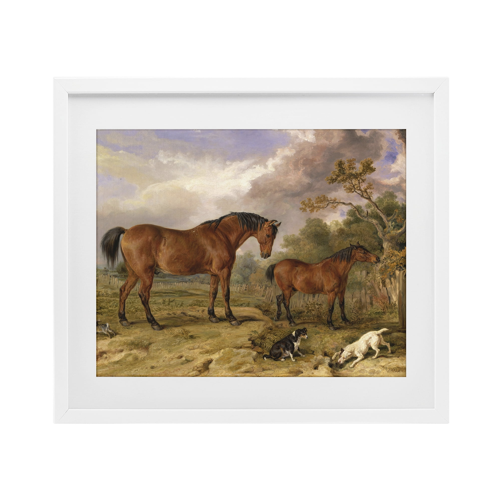 Stupell Industries Classic Portrait of Horses White Framed Print Under Glass, design by Tina LeCour