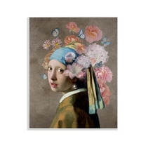 Stupell Industries Classic Portrait with Flowers Plants & Flowers Painting Unframed Art Print Wall Art, 11 x 14