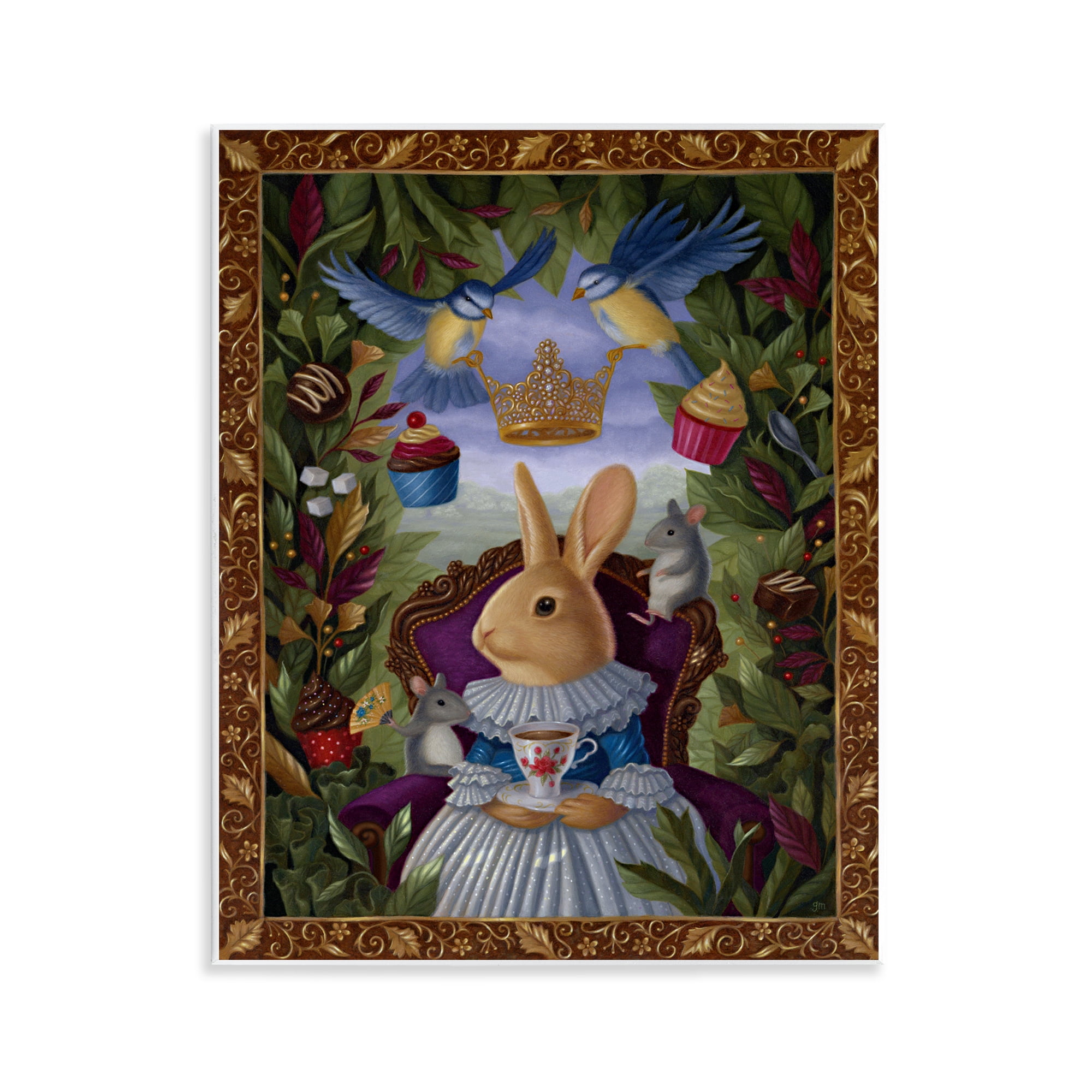 Stupell Industries Classic Rabbit Tea Party Landscape & Nature Painting Unframed Art Print Wall Art, 11 x 14