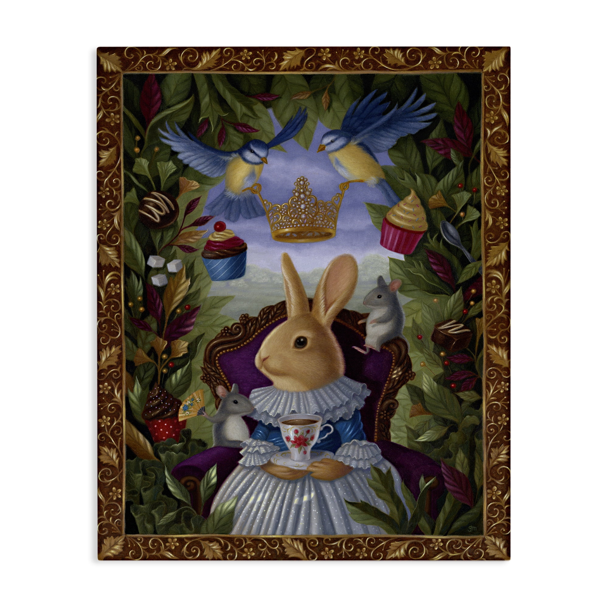 Stupell Industries Classic Rabbit Tea Party Landscape & Nature Painting Wrapped Canvas Art Print Wall Art, 30 x 40