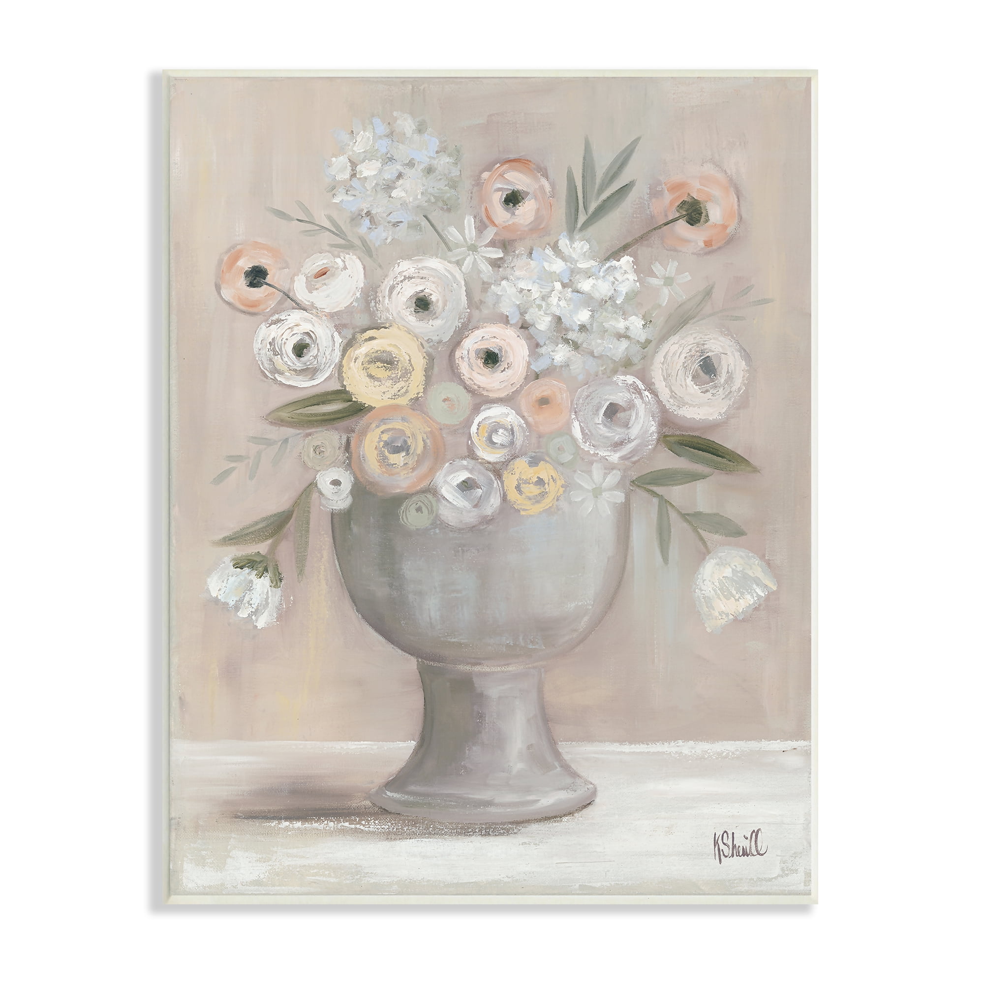 Stupell Industries Classic Ranunculus Floral Bouquet Contemporary Flower Still Life, 10 x 15, Design by Kate Sherrill