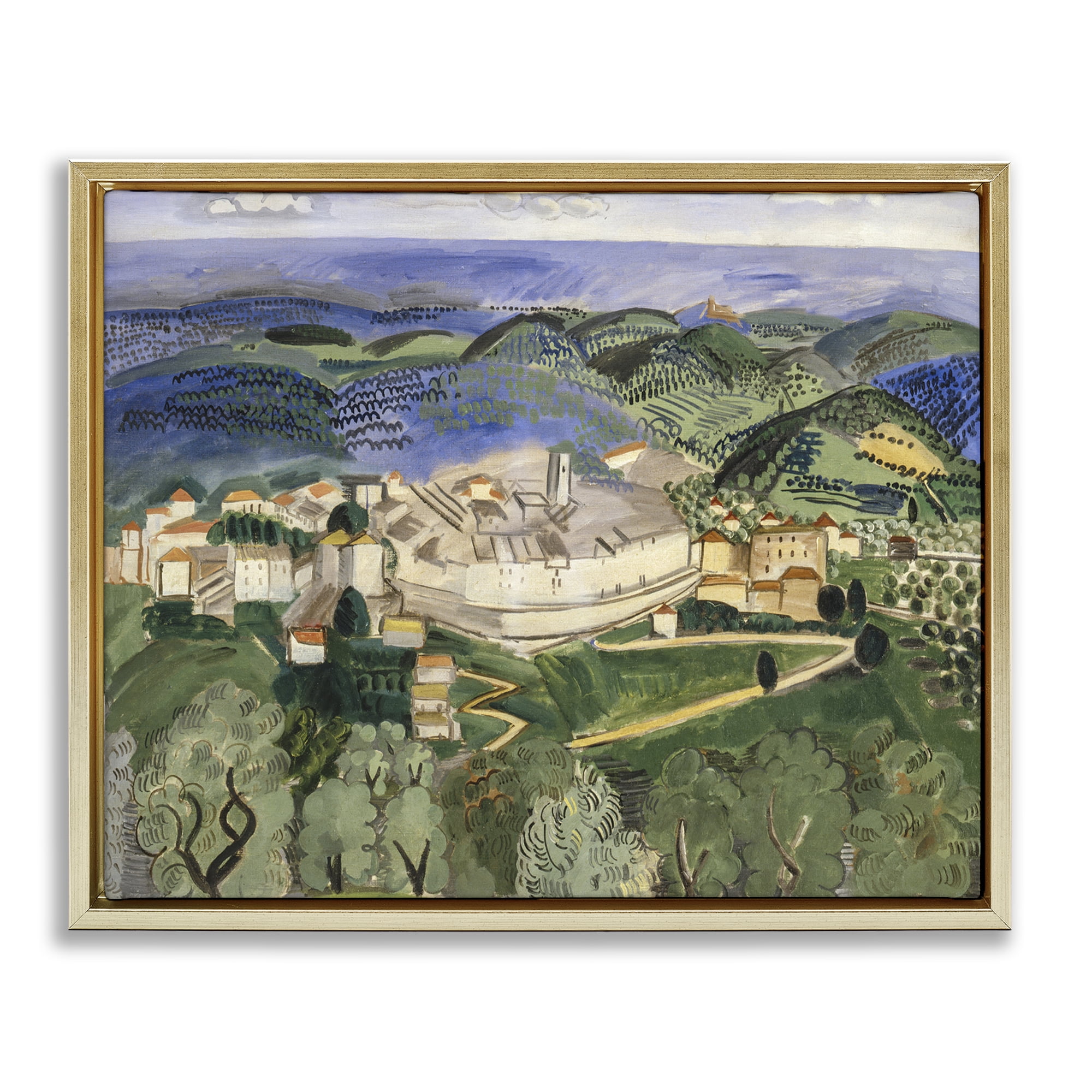 Stupell Industries Classic Raoul Dufy Landscape Landscape & Nature Painting Gold Floater Framed Canvas Art Print Wall Art, 31 x 25