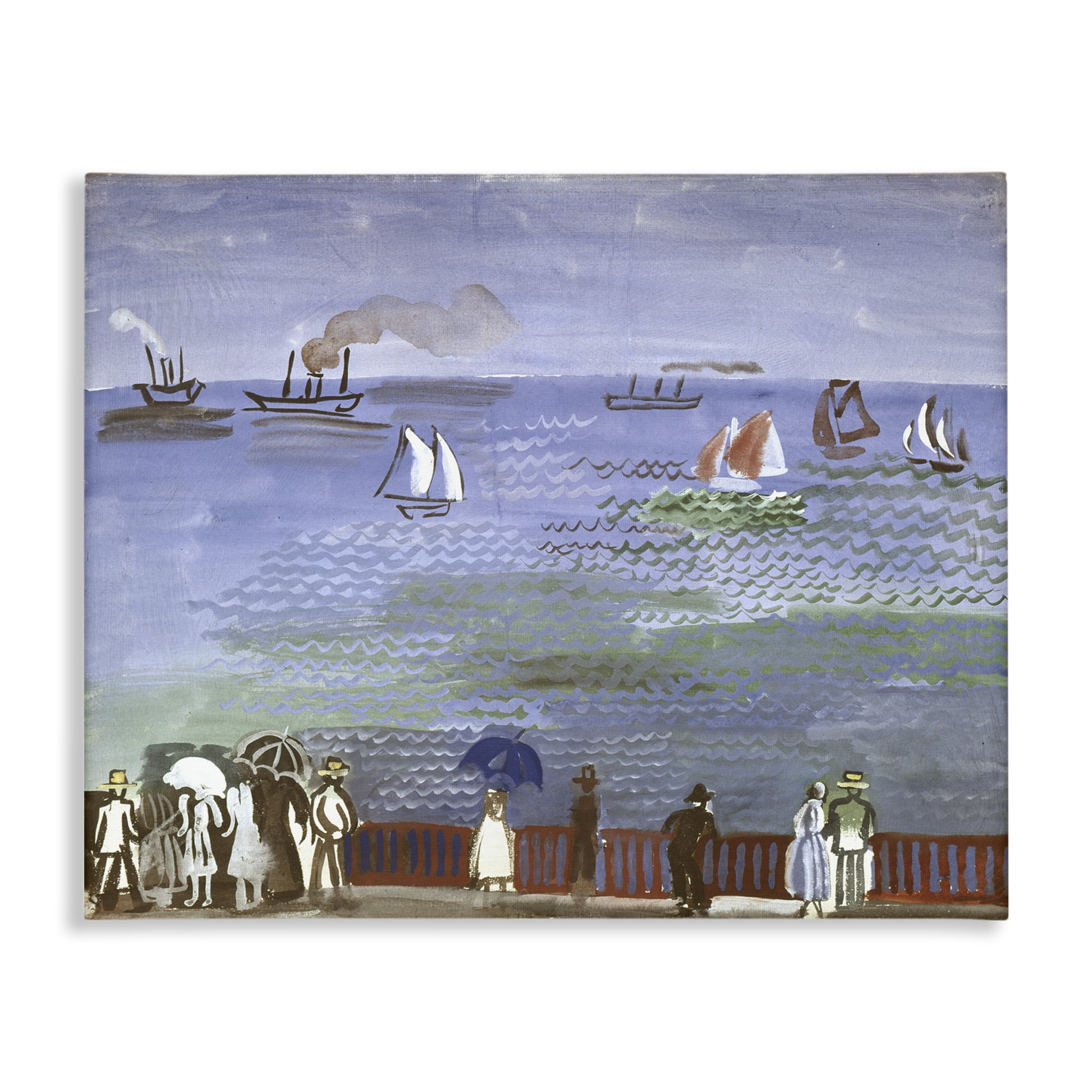 Stupell Industries Classic Raoul Dufy Nautical Scene Landscape & Nature Painting Wrapped Canvas Art Print Wall Art, 20 x 16