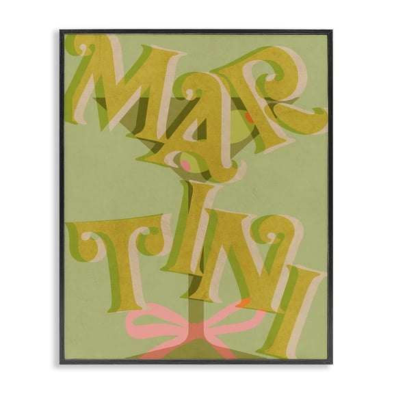 Stupell Industries Classic Retro Martini Food & Beverage Painting Black Framed Art Print Wall Art, 11 x 14