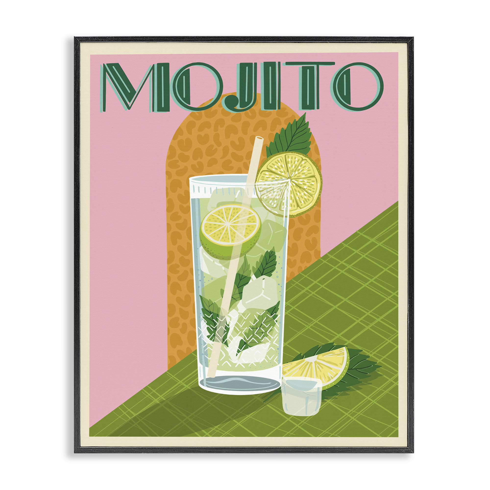 Stupell Industries Classic Retro Mojito Food & Beverage Painting Black Framed Art Print Wall Art, 24 x 30