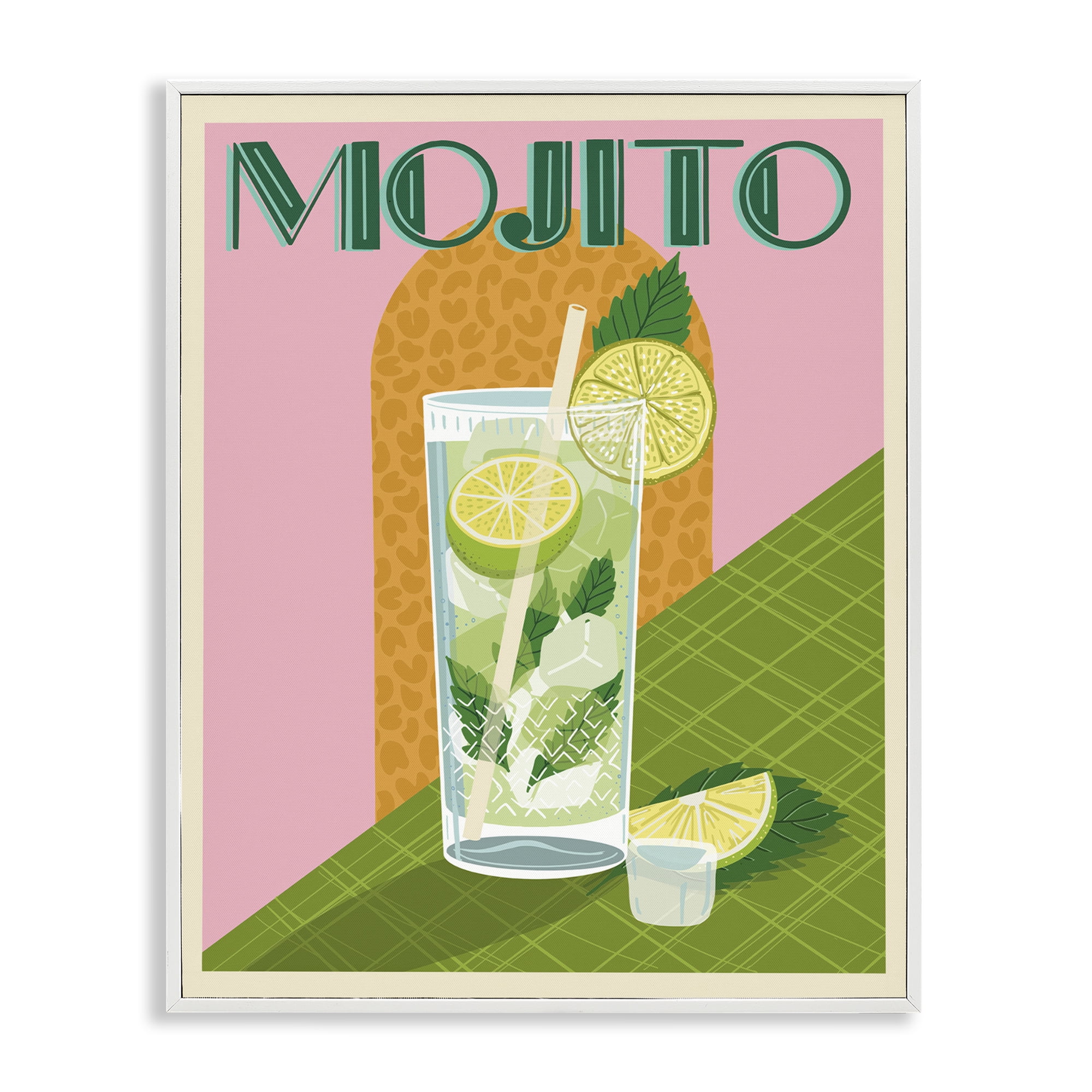 Stupell Industries Classic Retro Mojito Food & Beverage Painting White Framed Art Print Wall Art, 16 x 20