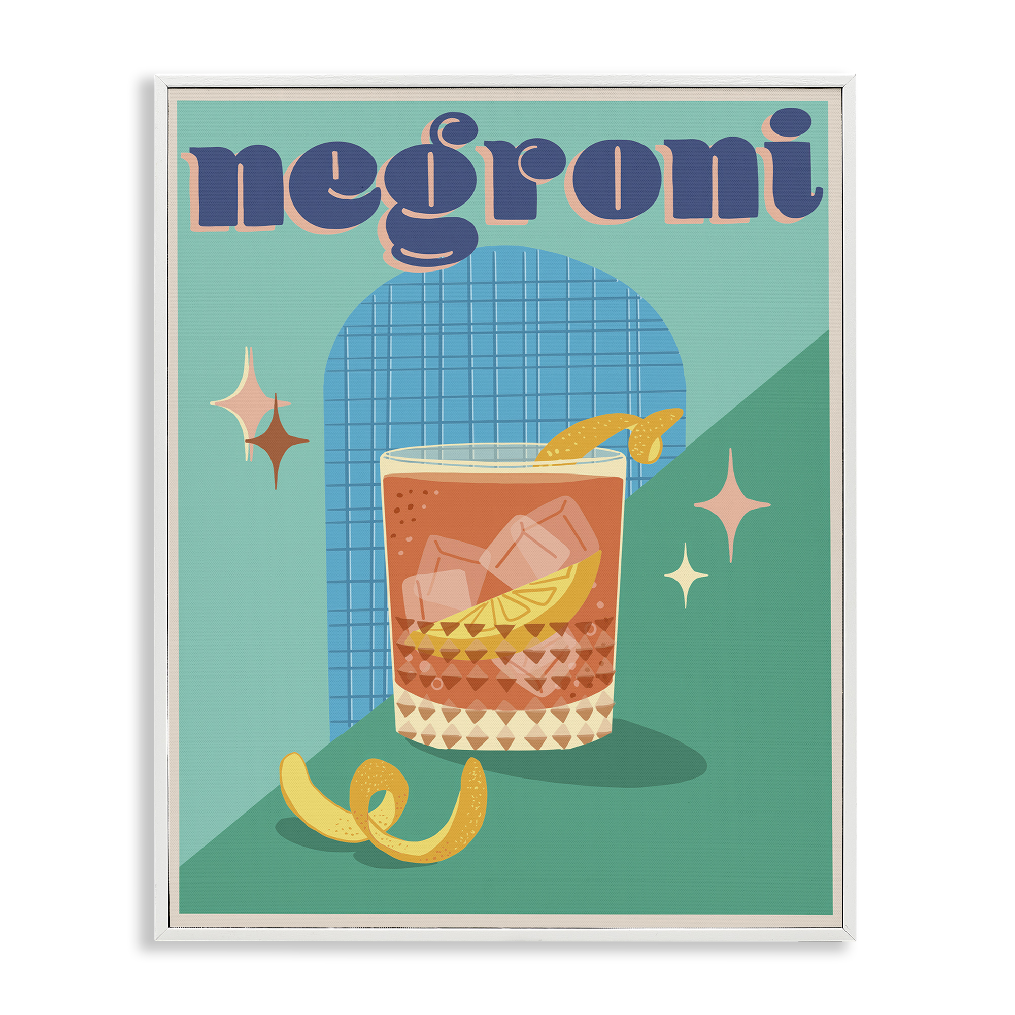 Stupell Industries Classic Retro Negroni Food & Beverage Painting White Framed Art Print Wall Art, 16 x 20