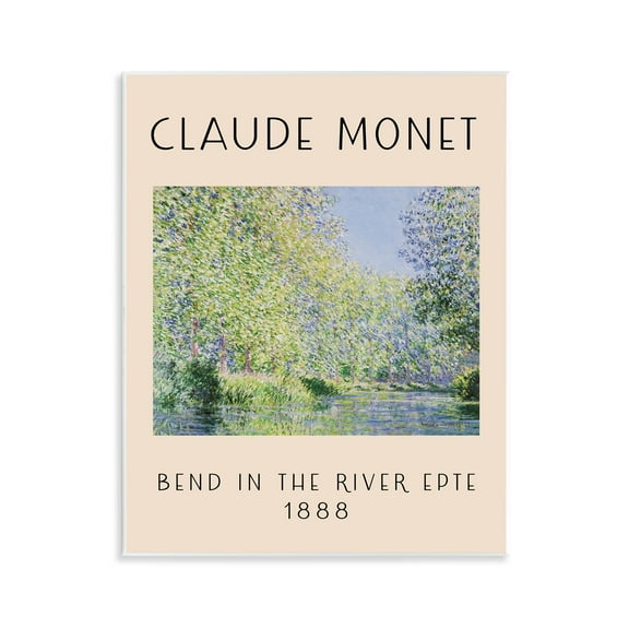 Stupell Industries Classic River Bend Monet Landscape & Nature Painting Unframed Art Print Wall Art, 11 x 14