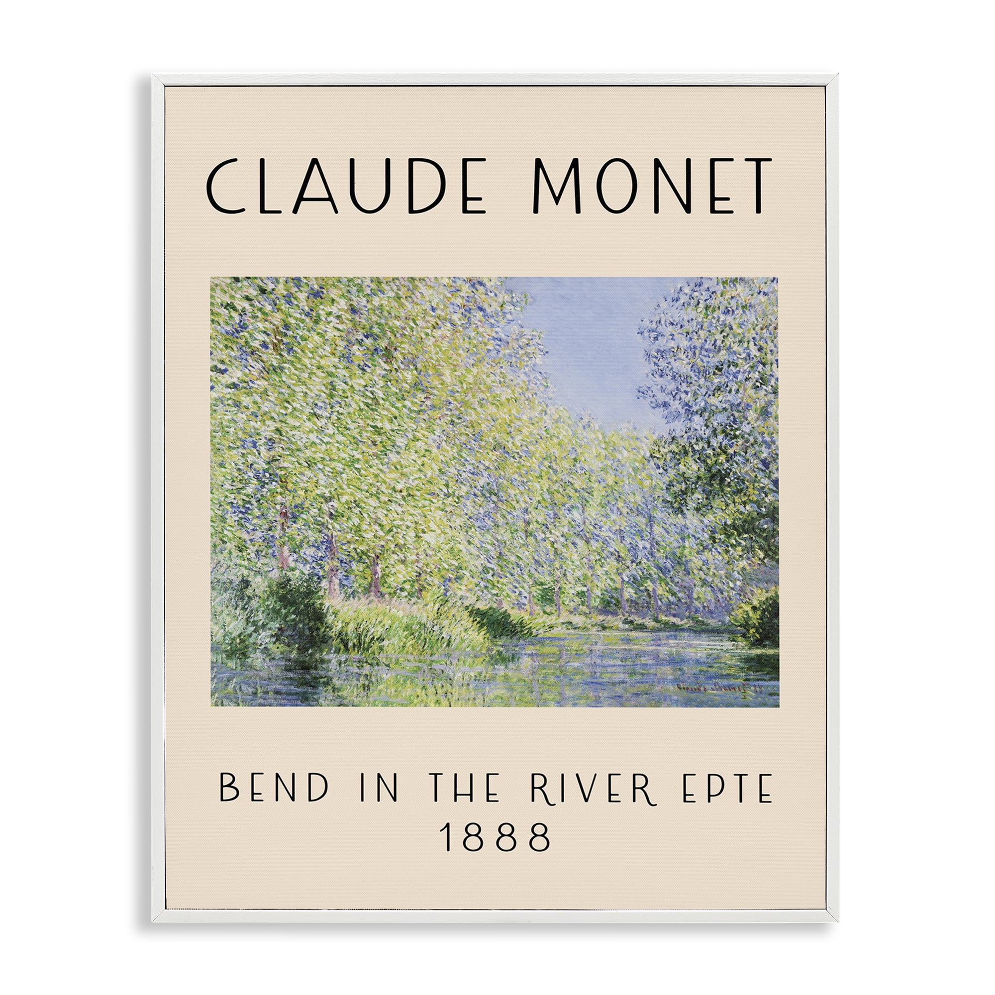 Stupell Industries Classic River Bend Monet Landscape & Nature Painting White Framed Art Print Wall Art, 11 x 14