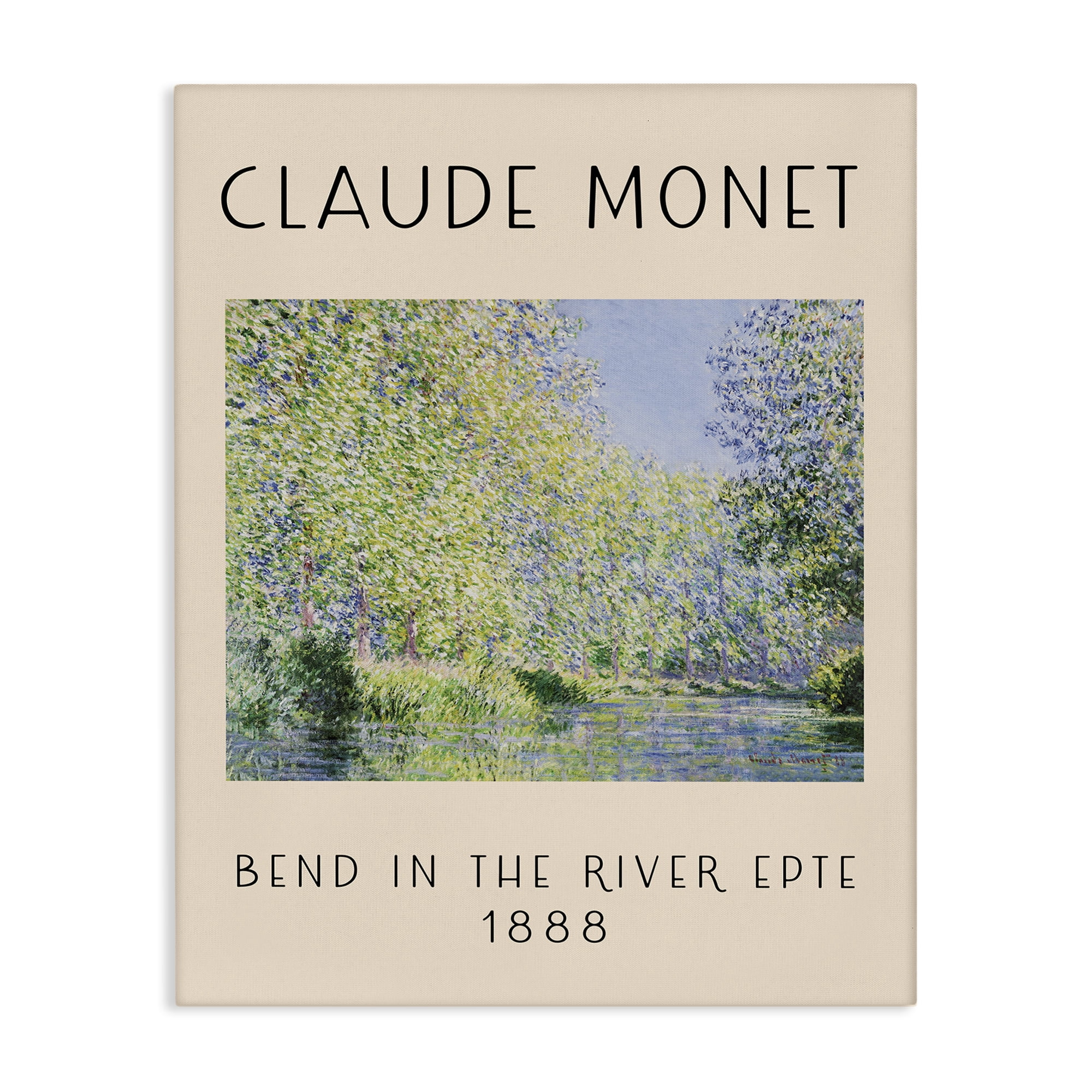 Stupell Industries Classic River Bend Monet Landscape & Nature Painting Wrapped Canvas Art Print Wall Art, 16 x 20