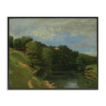 Stupell Industries Classic River Landscape Landscape & Nature Painting Black Framed Art Print Wall Art, 14 x 11