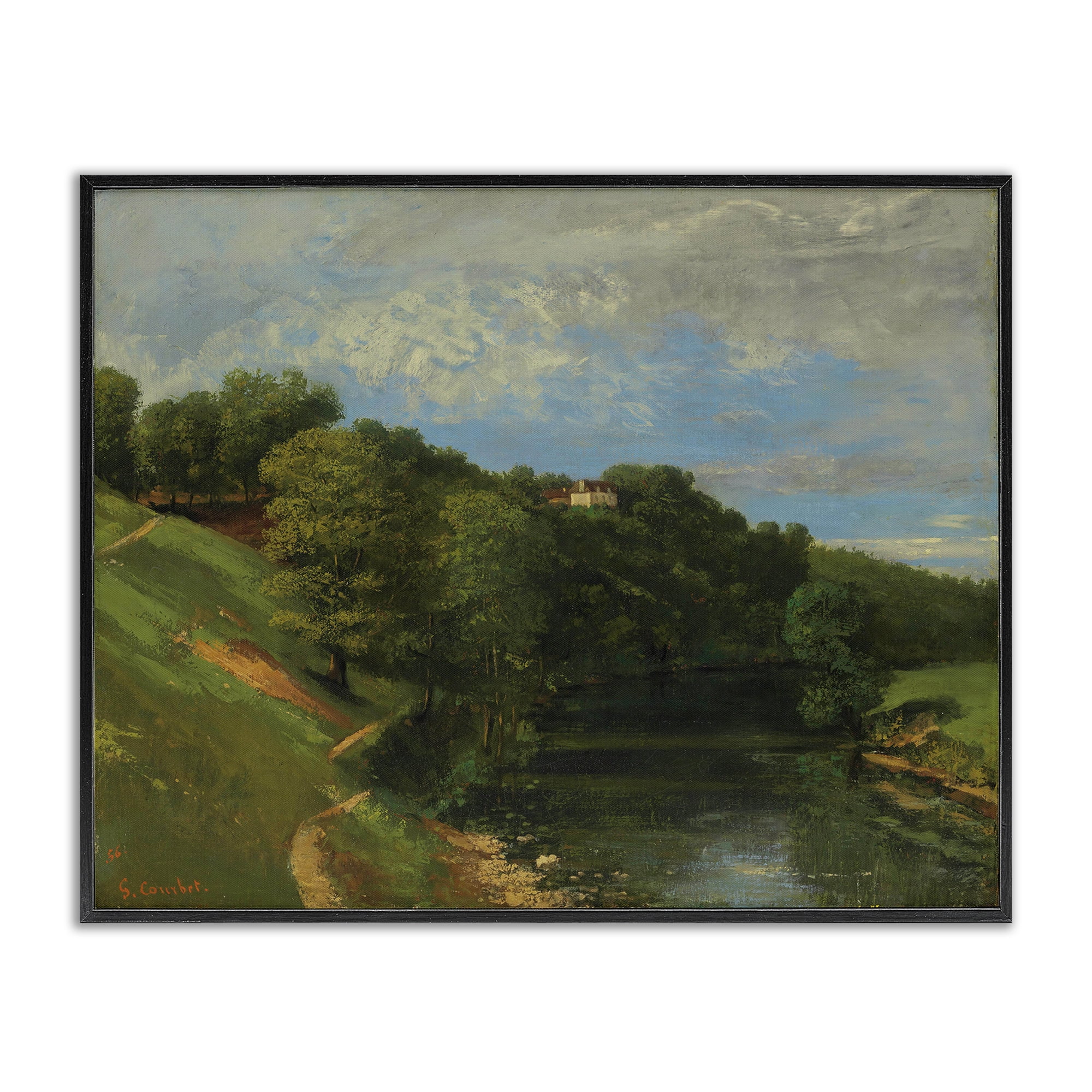 Stupell Industries Classic River Landscape Landscape & Nature Painting Black Framed Art Print Wall Art, 30 x 24