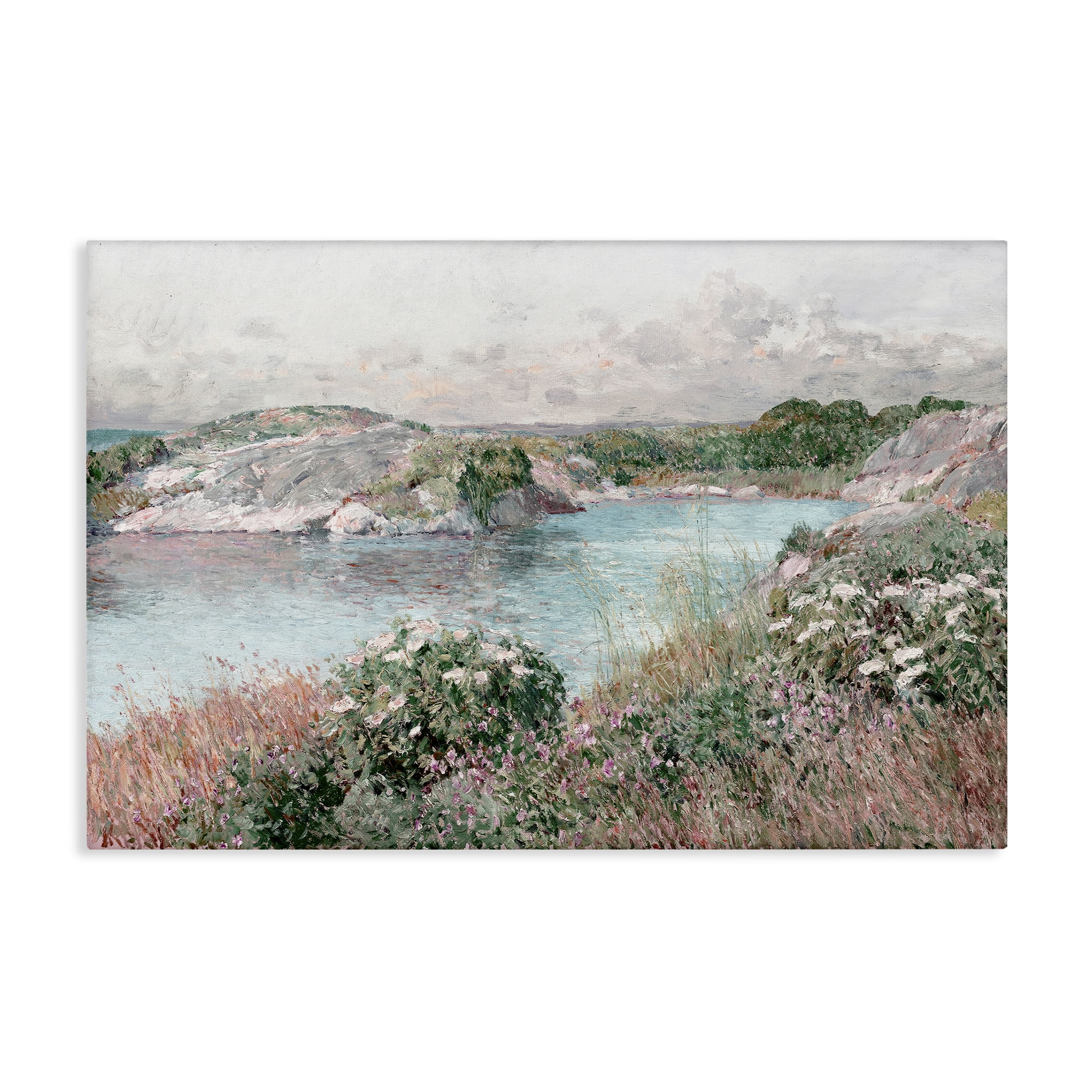 Stupell Industries Classic Riverbank Landscape Landscape & Nature Painting Wrapped Canvas Art Print Wall Art, 30 x 20