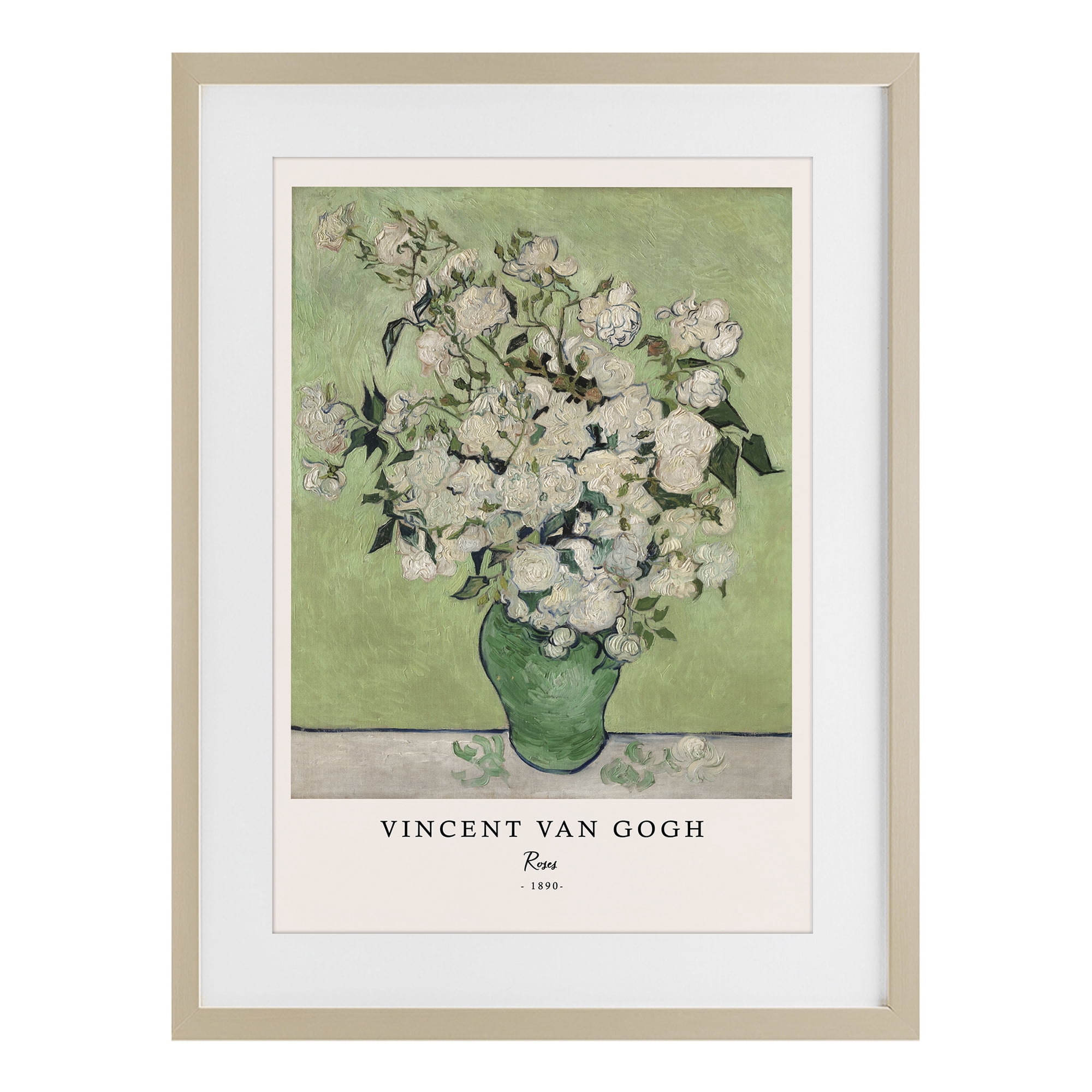 Stupell Industries Classic Roses Van Gogh Birch Framed Print Under Glass, design by Vintage Hustle