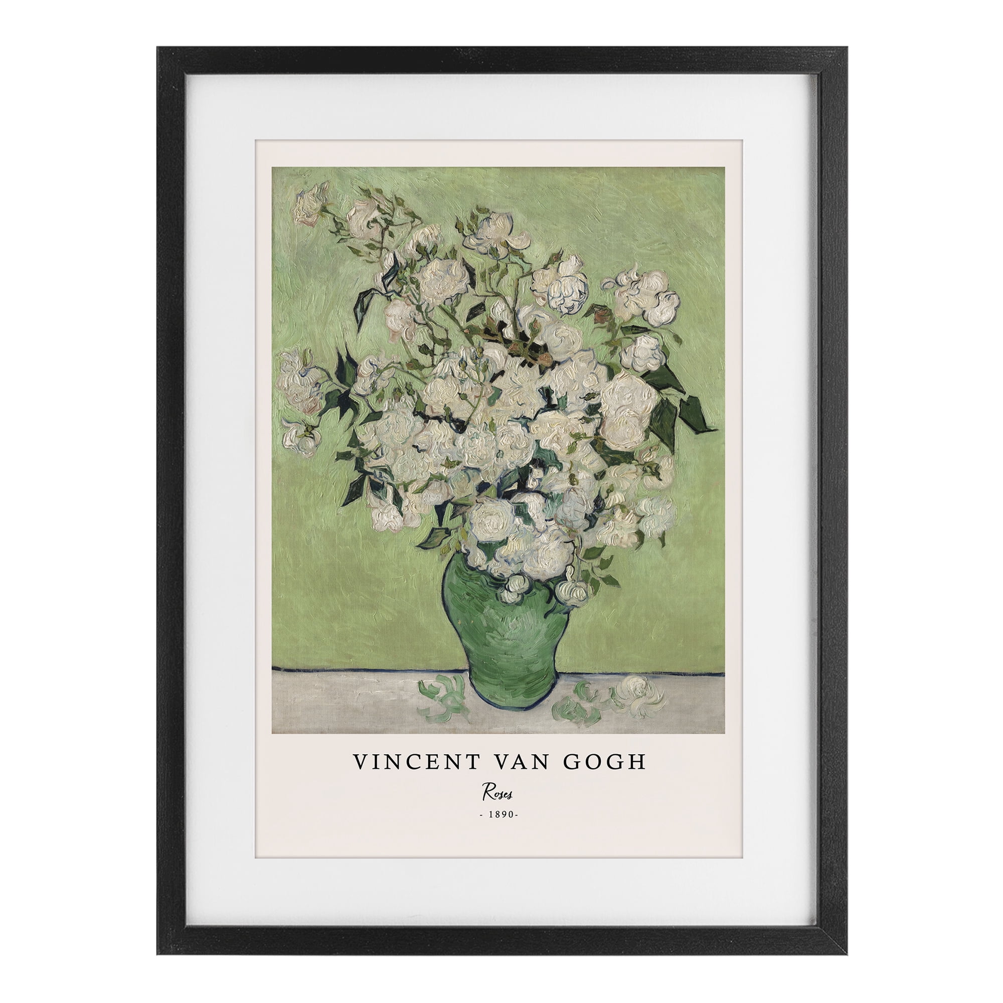 Stupell Industries Classic Roses Van Gogh Black Framed Print Under Glass, design by Vintage Hustle