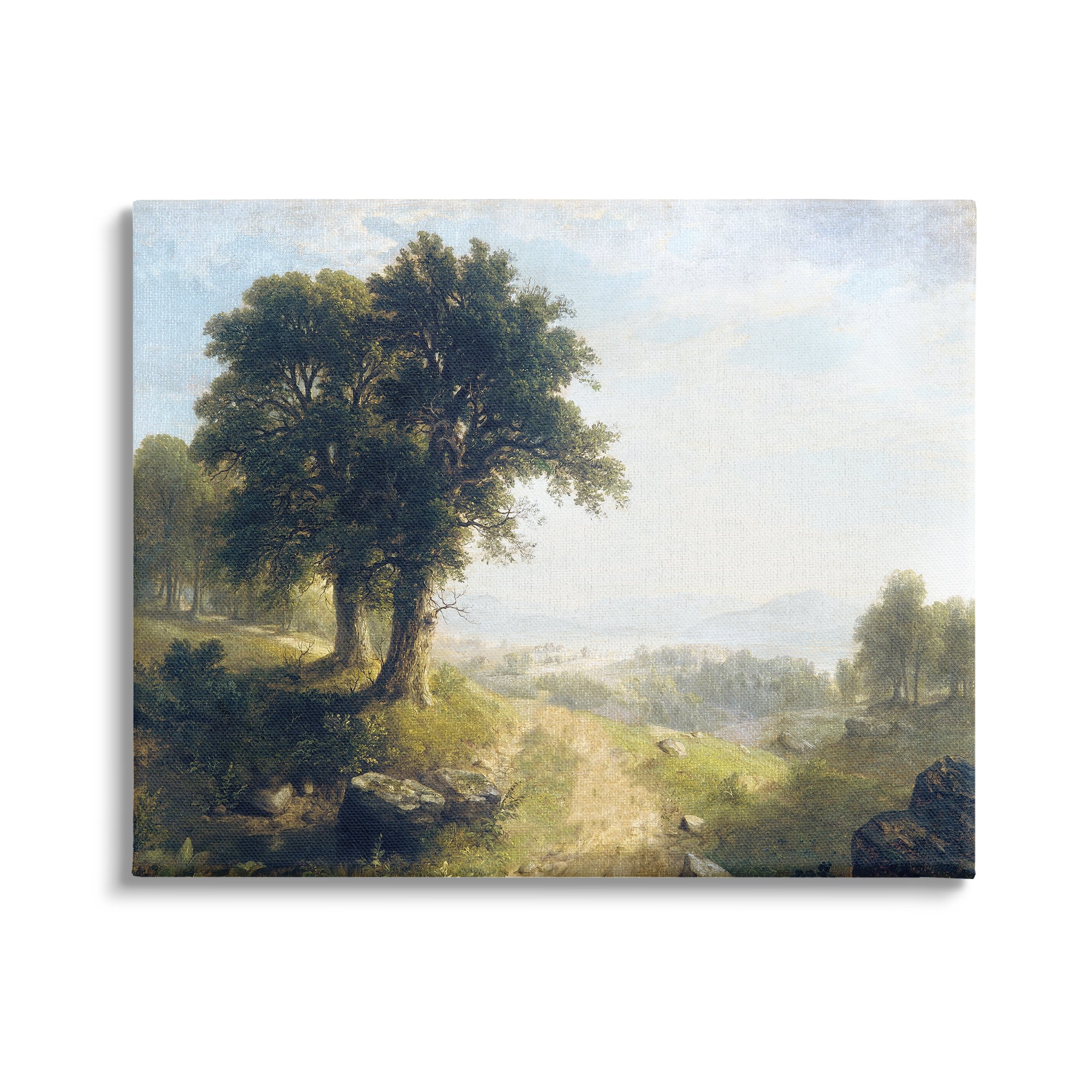 Stupell Industries Classic Rural Oak Landscape Landscape Painting Gallery Wrapped Canvas Art Print Wall Art, 48 x 36