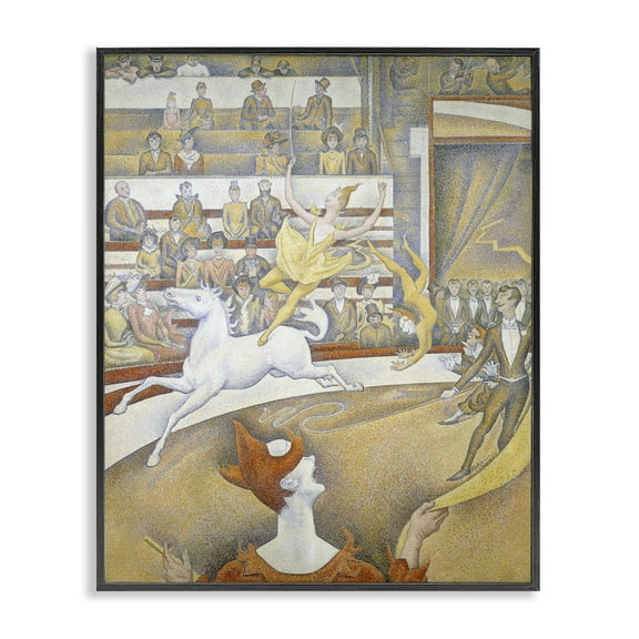 Stupell Industries Classic Seurat Circus People Painting Black Framed Art Print Wall Art, 11 x 14