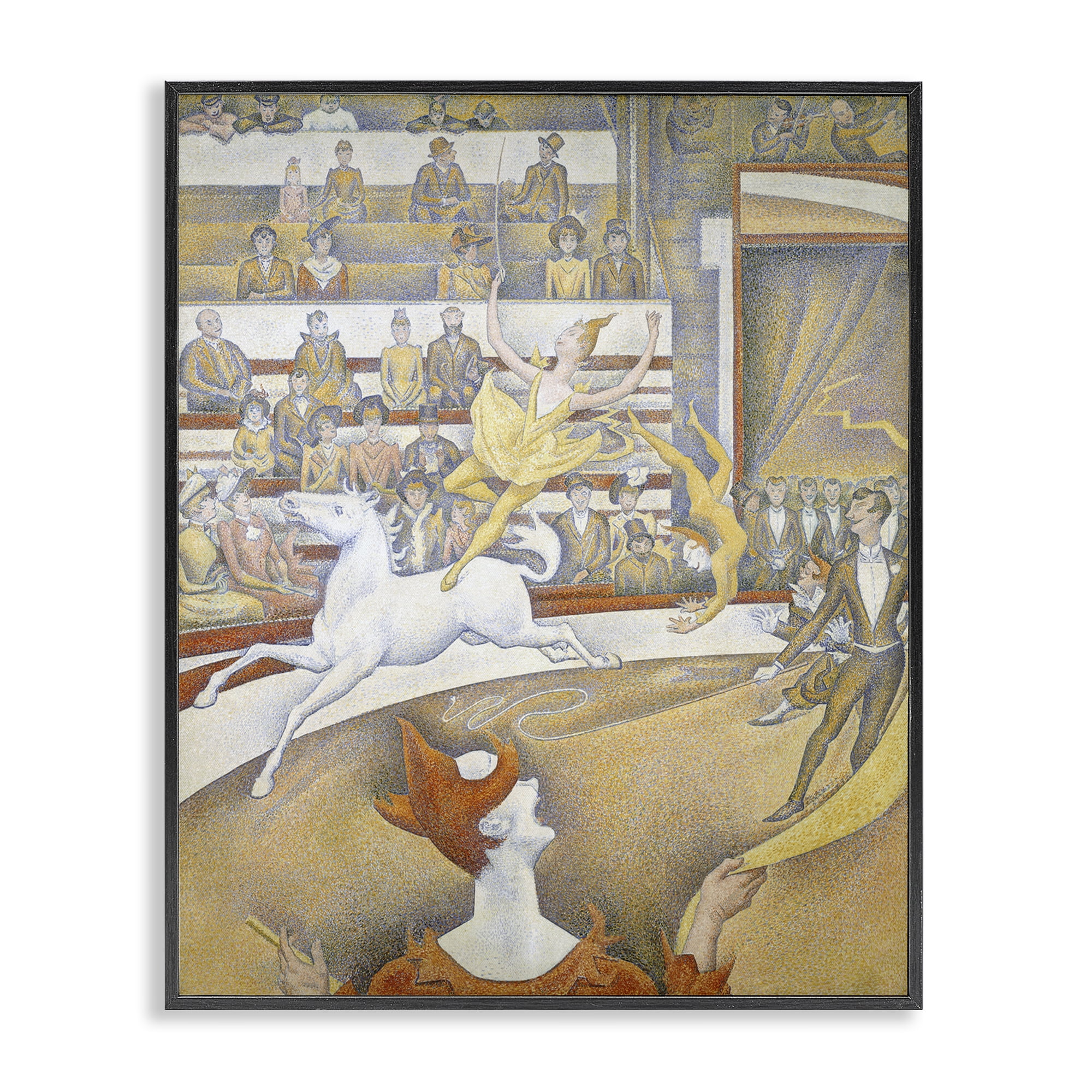 Stupell Industries Classic Seurat Circus People Painting Black Framed Art Print Wall Art, 24 x 30