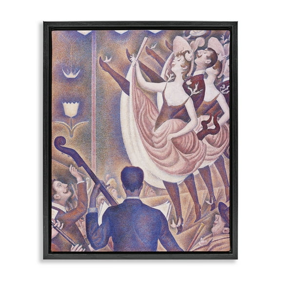 Stupell Industries Classic Seurat Dancers People Painting Black Floater Framed Canvas Art Print Wall Art, 17 x 21