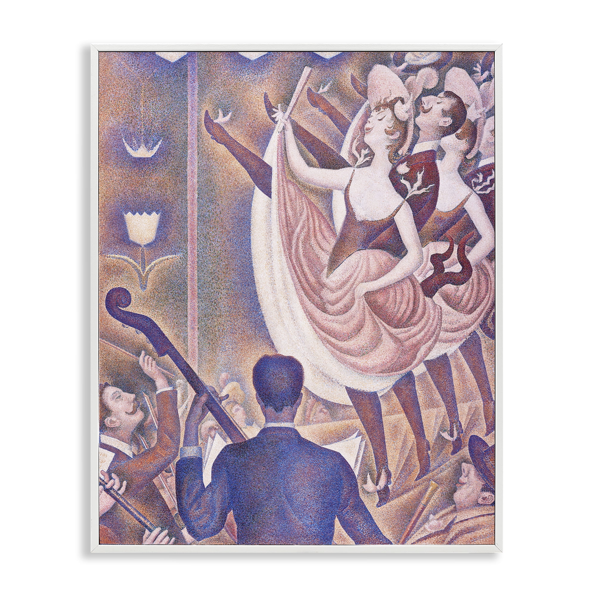 Stupell Industries Classic Seurat Dancers People Painting White Framed Art Print Wall Art, 16 x 20