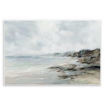 Stupell Industries Classic Shoreline Cliffs Nautical & Beach Painting Unframed Art Print Wall Art, 15 x 10