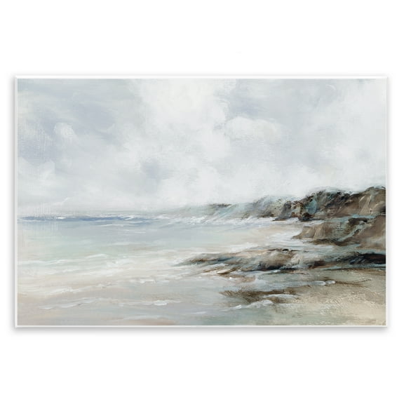 Stupell Industries Classic Shoreline Cliffs Nautical & Beach Painting Unframed Art Print Wall Art, 15 x 10