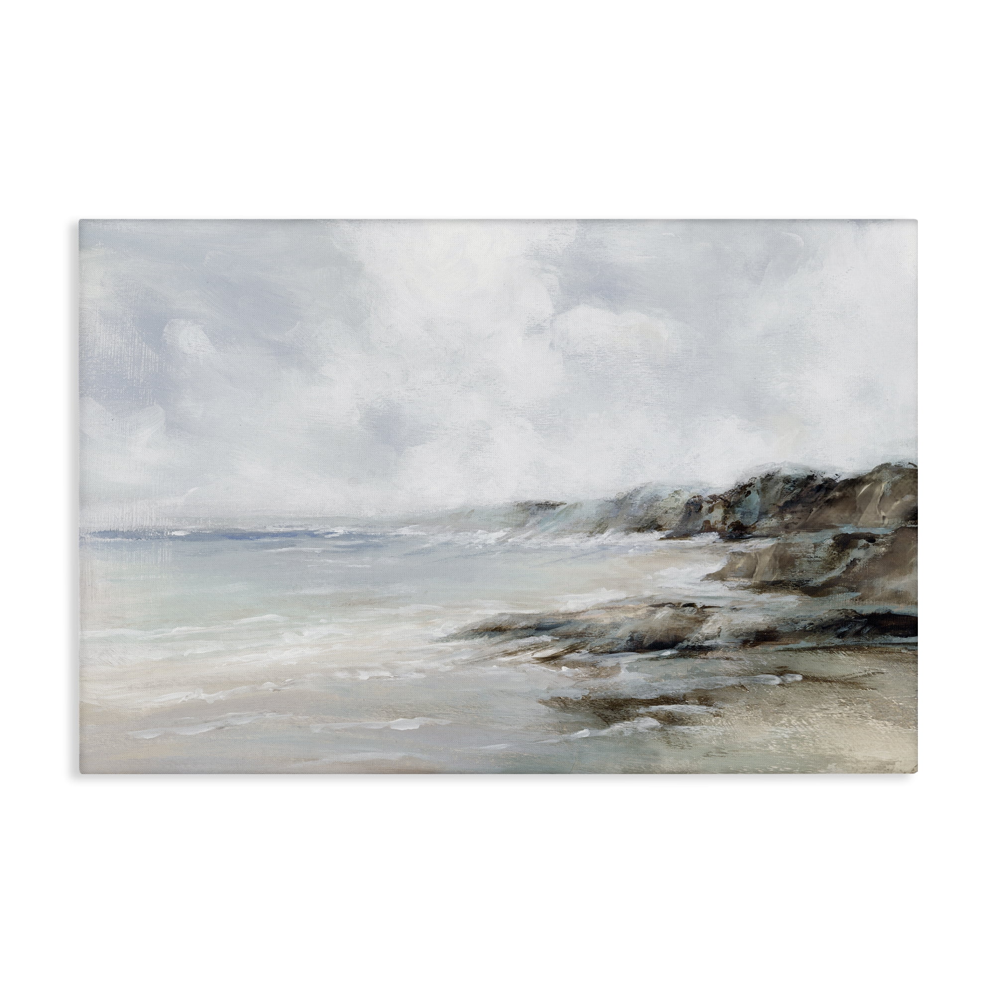 Stupell Industries Classic Shoreline Cliffs Nautical & Beach Painting Wrapped Canvas Art Print Wall Art, 36 x 24