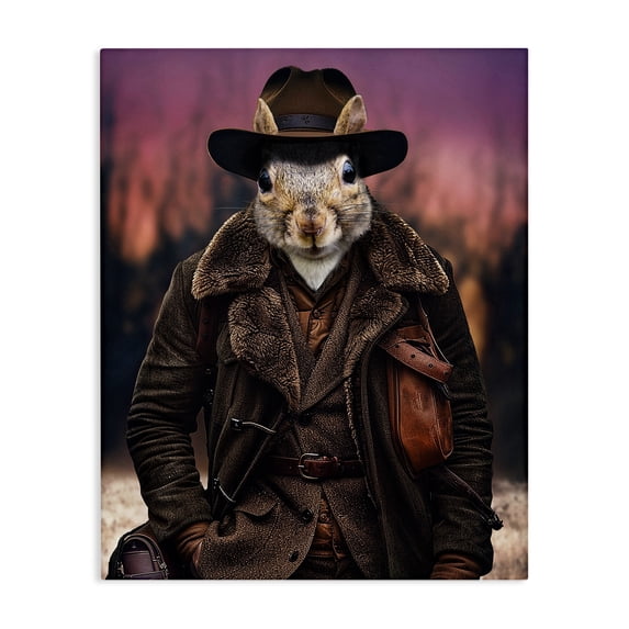Stupell Industries Eclectic Classic Squirrel Fashion Canvas Art, 16 x 20, by Karen Burke