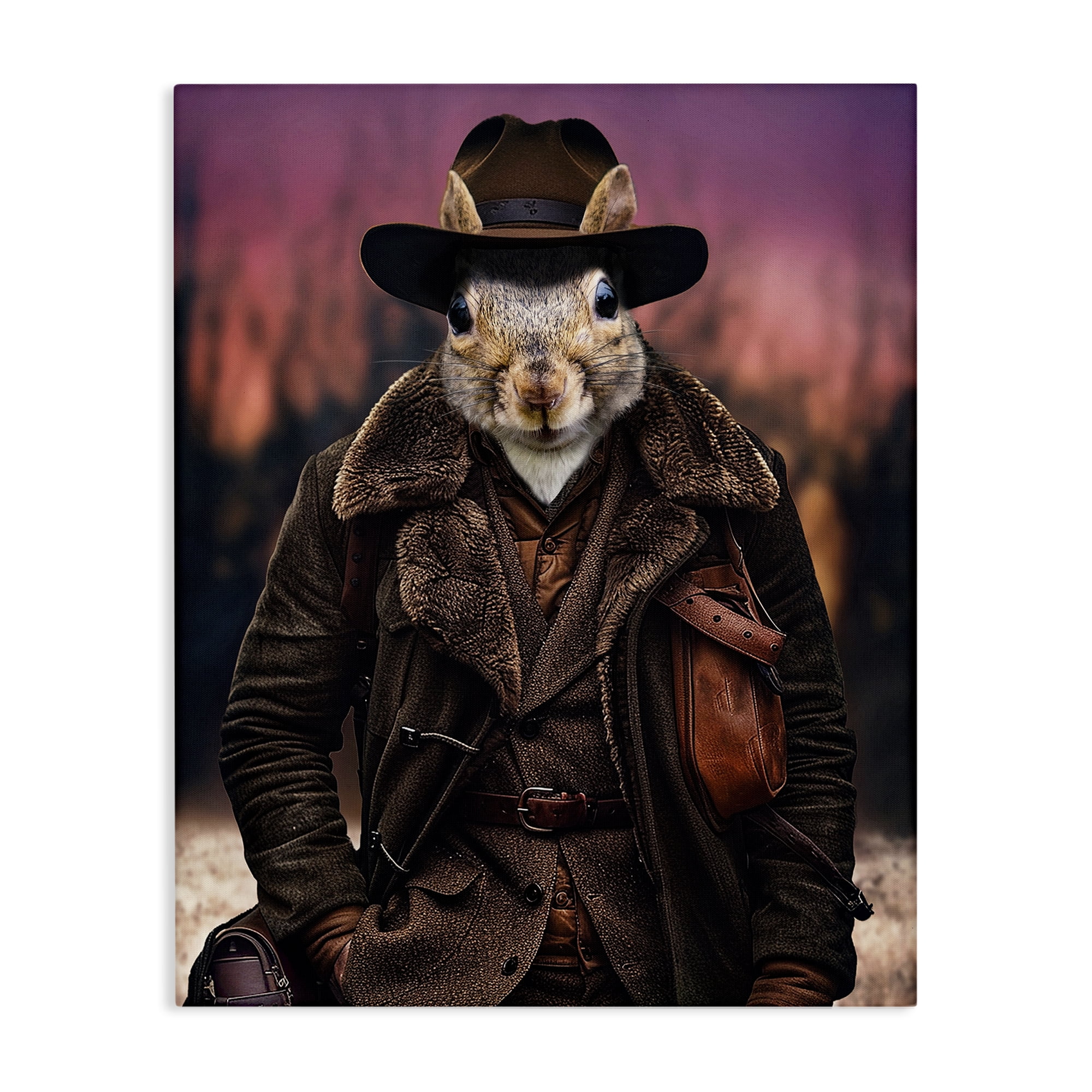 Stupell Industries Classic Squirrel Fashion Animals & Insects Painting Gallery Wrapped Canvas Art Print Wall Art, 30 x 40