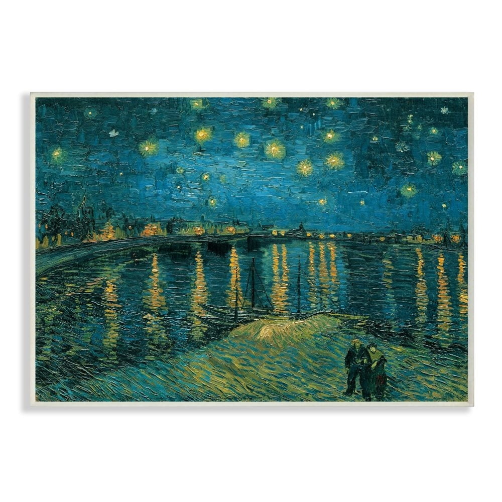 Stupell Industries Classic Starry Night Over the Rhone Van Gogh Painting Wall Plaque by Vincent Van Gogh