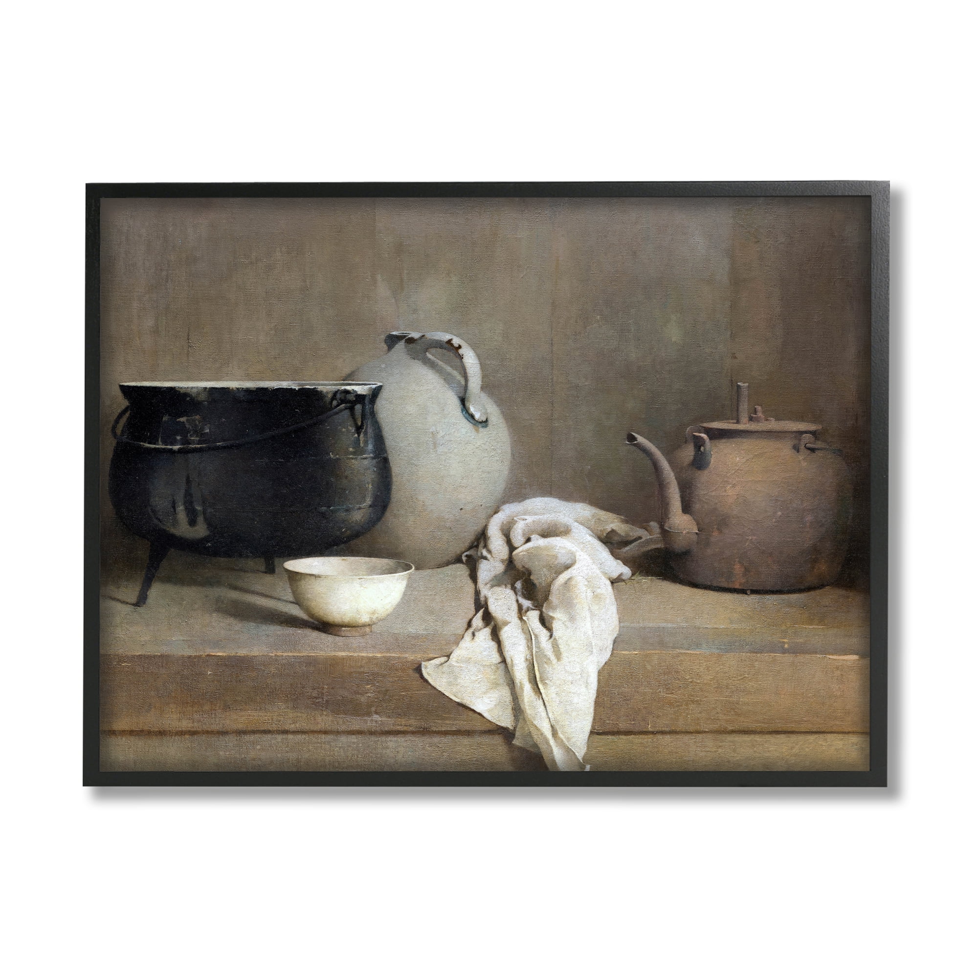 Stupell Industries Classic Still Life Painting Abstract Painting Black Framed Art Print Wall Art, 30 x 24