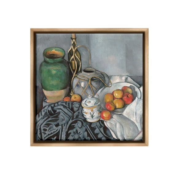 Stupell Industries Classic Style Still Life Food & Beverage Painting Brown Floater Framed Canvas Art Print Wall Art, 25 x 25