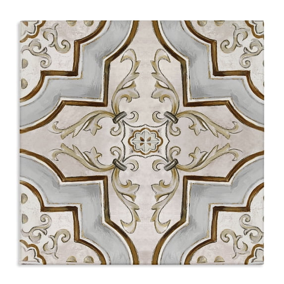 Stupell Industries Traditional Classic Symmetrical Tile Canvas Art, 17 x 17, by Eli Jones