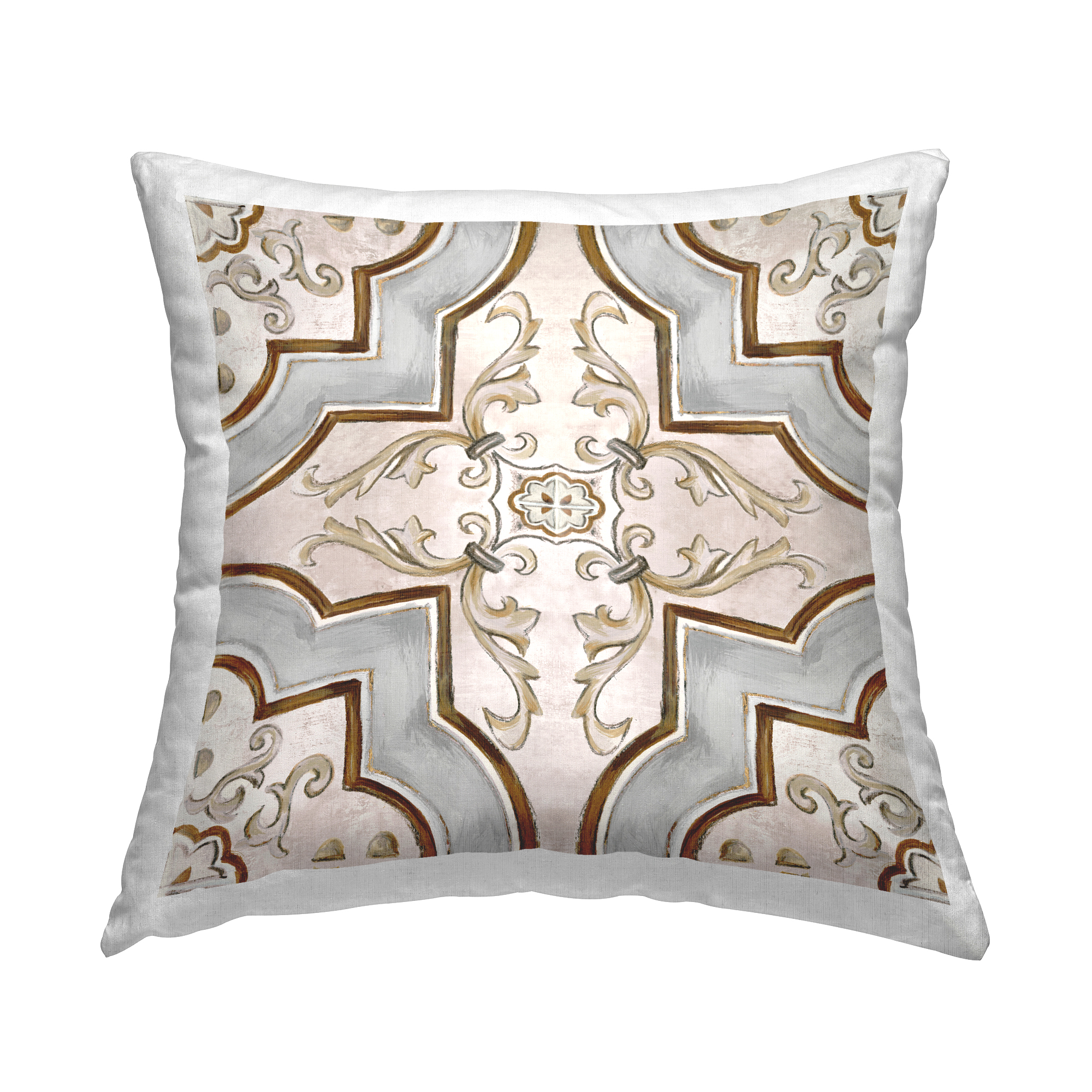 Stupell Industries Classic Symmetrical Tile Decorative Printed Throw Pillow Design by Eli Jones.