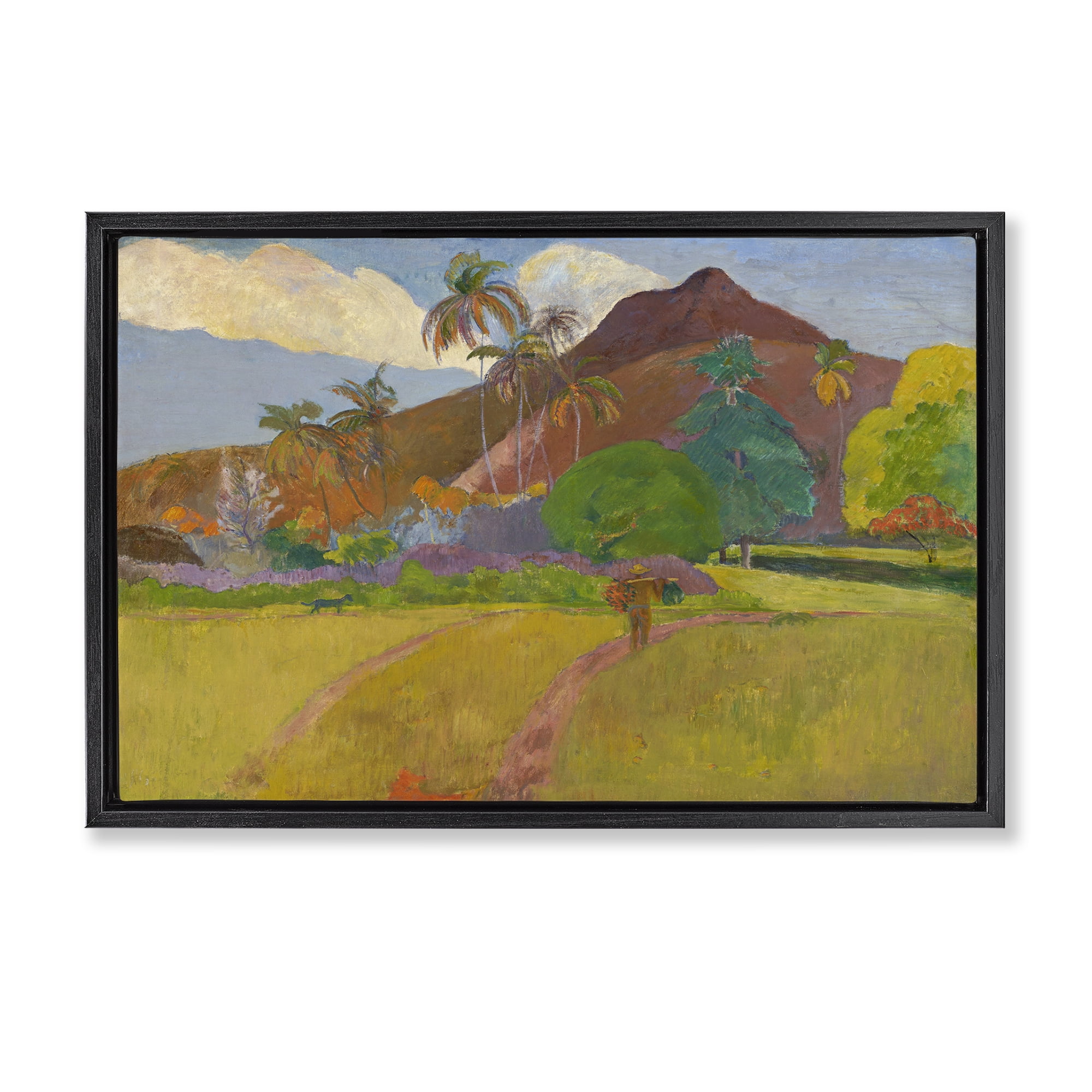 Stupell Industries Classic Tahitian Landscape Landscape & Nature Painting Black Floater Framed Canvas Art Print Wall Art, 31 x 21
