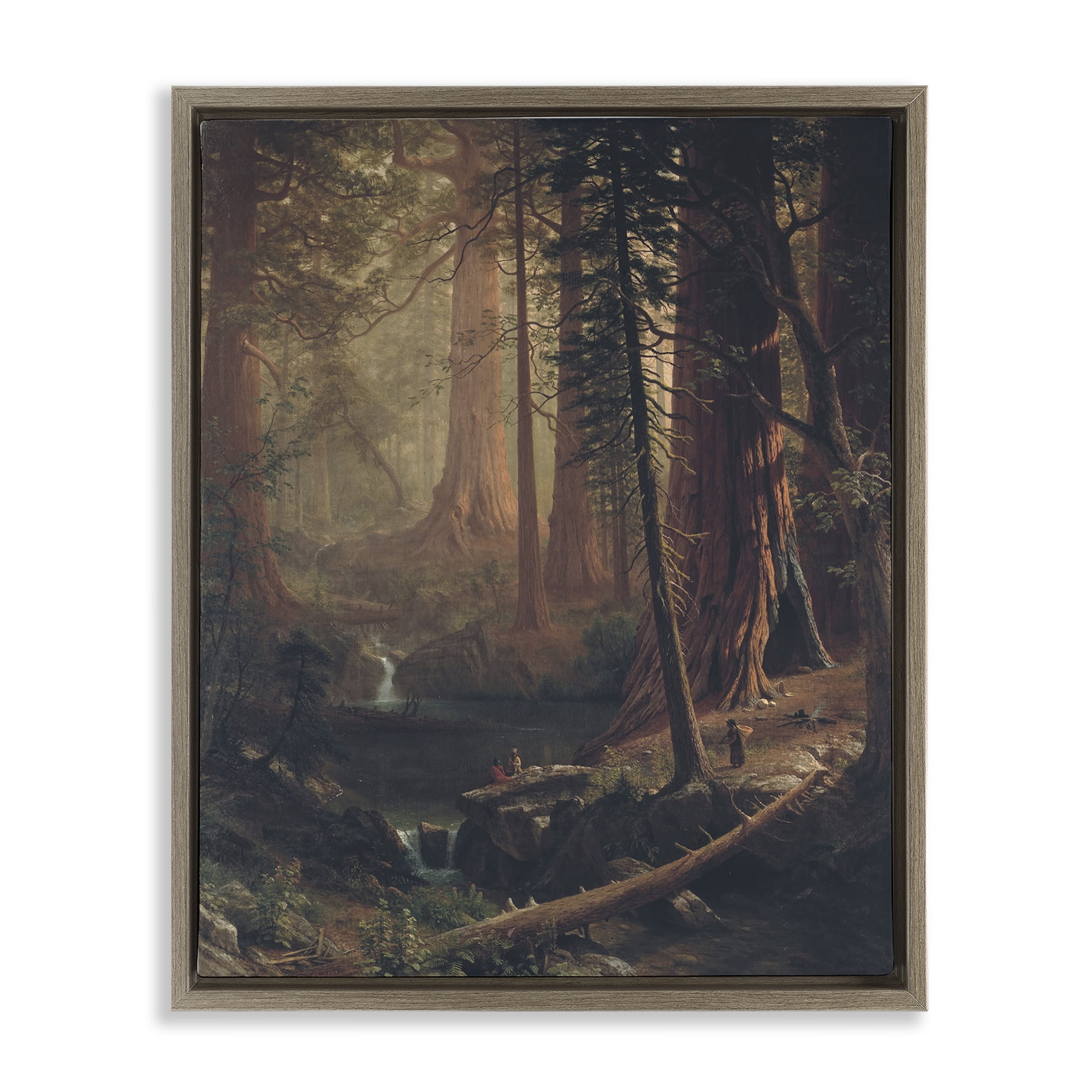 Stupell Industries Classic Trees of California Landscape & Nature Painting Brown Floater Framed Canvas Art Print Wall Art, 17 x 21