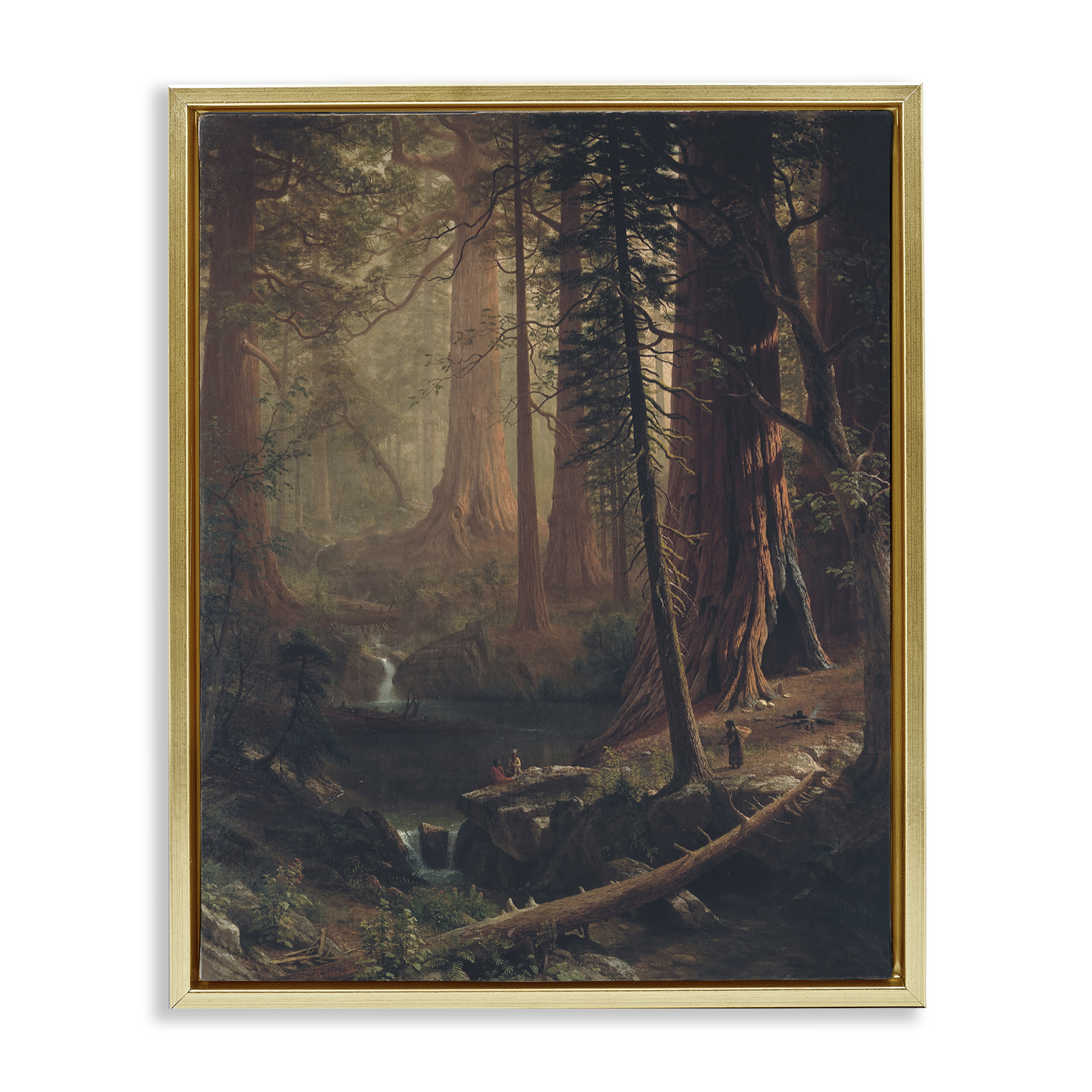 Stupell Industries Classic Trees of California Landscape & Nature Painting Gold Floater Framed Canvas Art Print Wall Art, 25 x 31