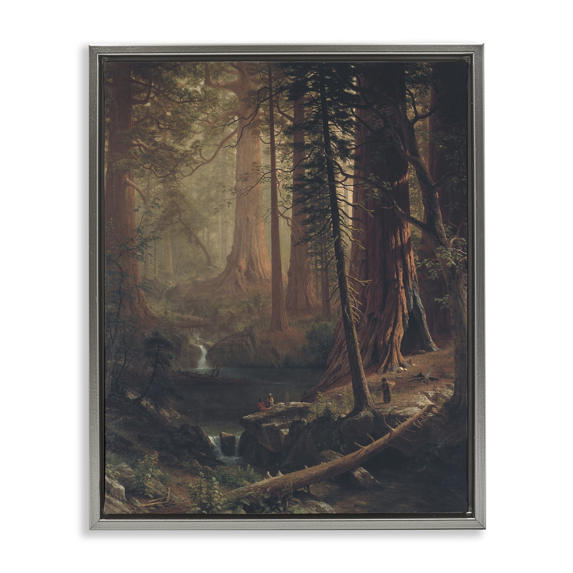 Stupell Industries Classic Trees of California Landscape & Nature Painting Gray Floater Framed Canvas Art Print Wall Art, 25 x 31